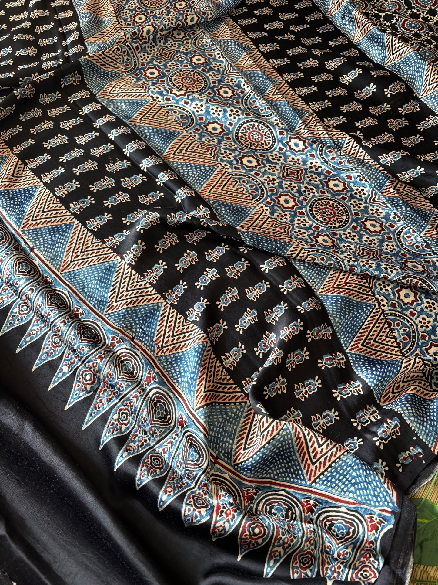 Ajrakh Modal Silk Saree