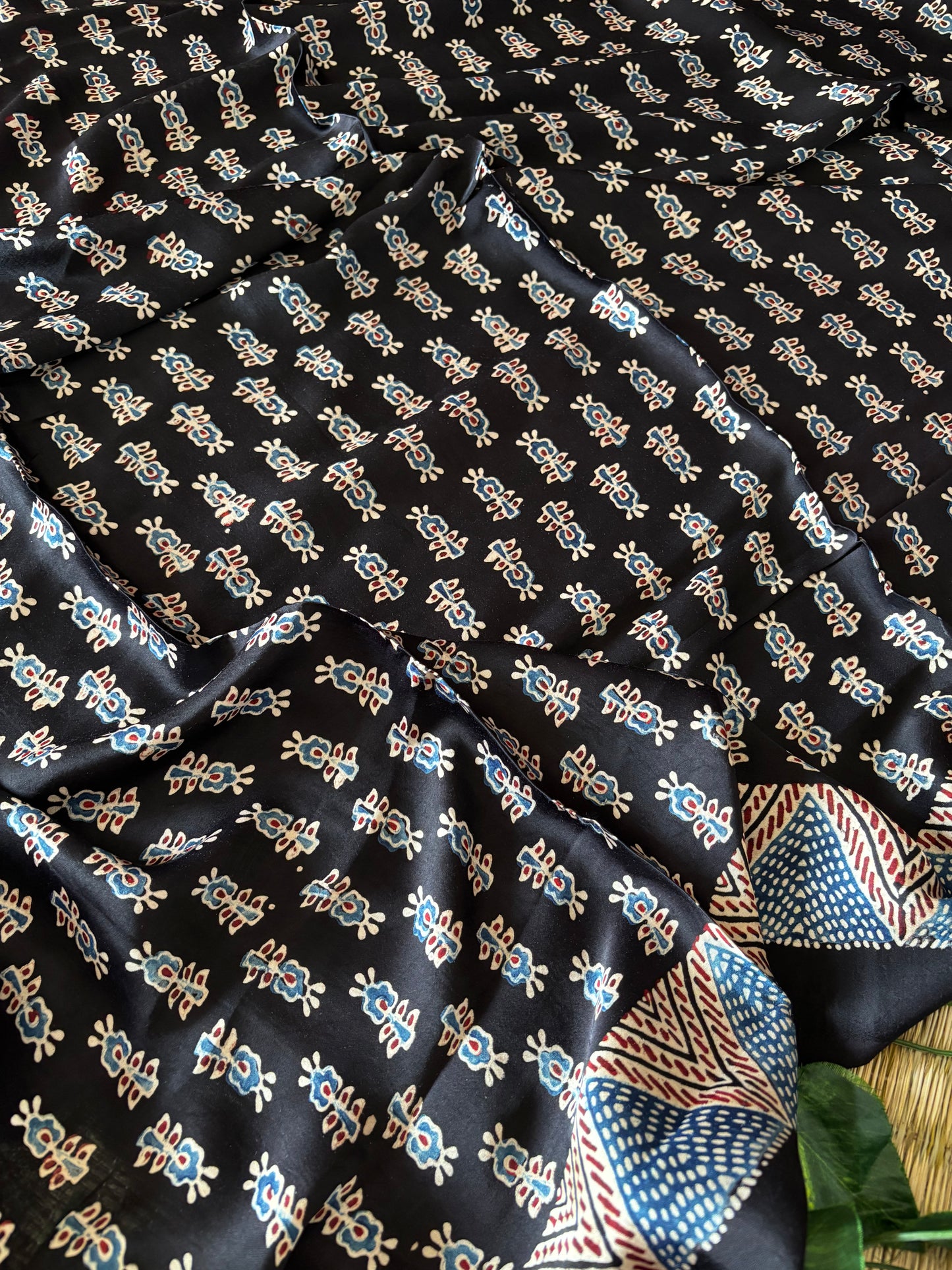 Ajrakh Modal Silk Saree