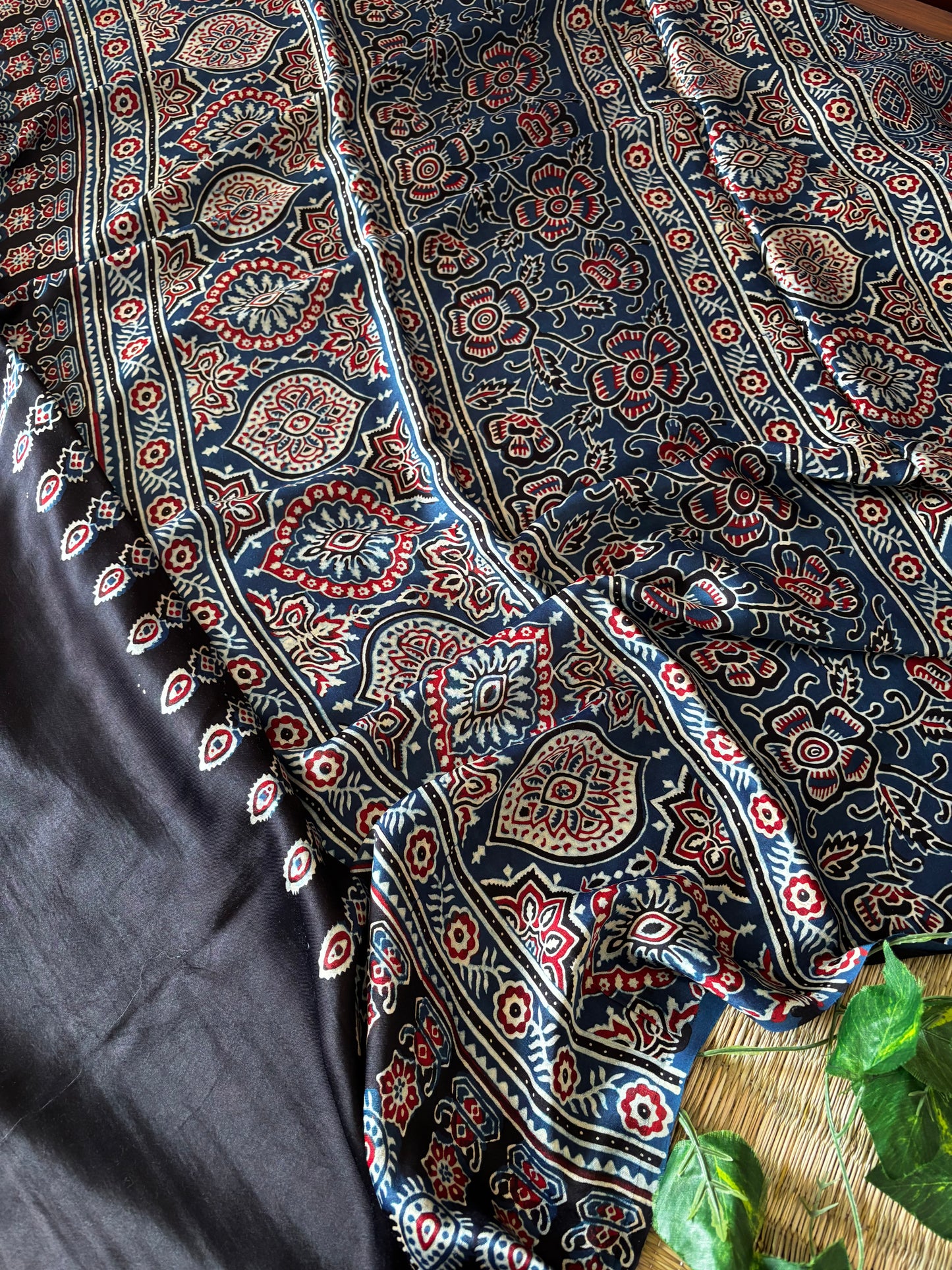 Ajrakh Modal Silk Saree