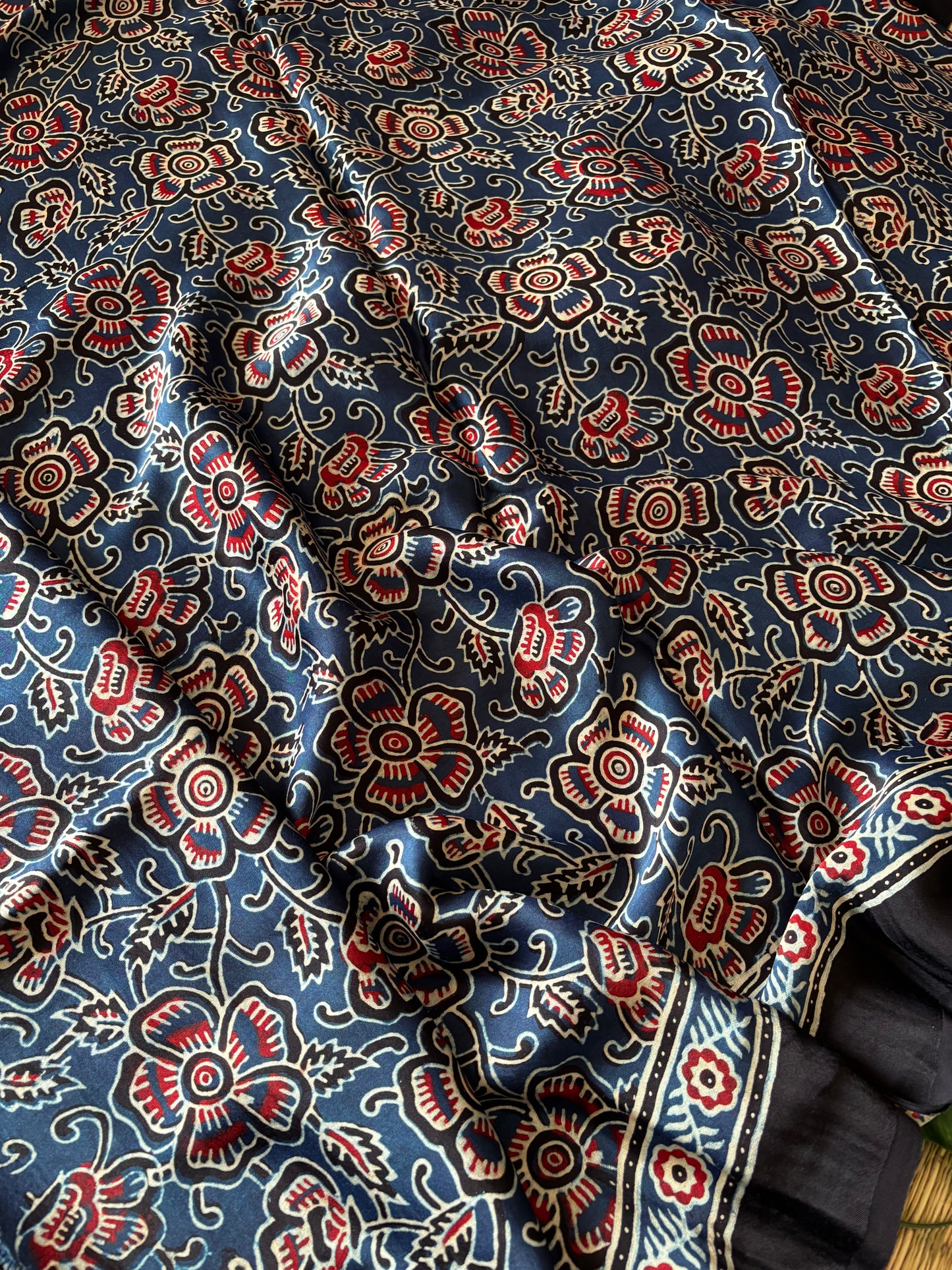 Ajrakh Modal Silk Saree