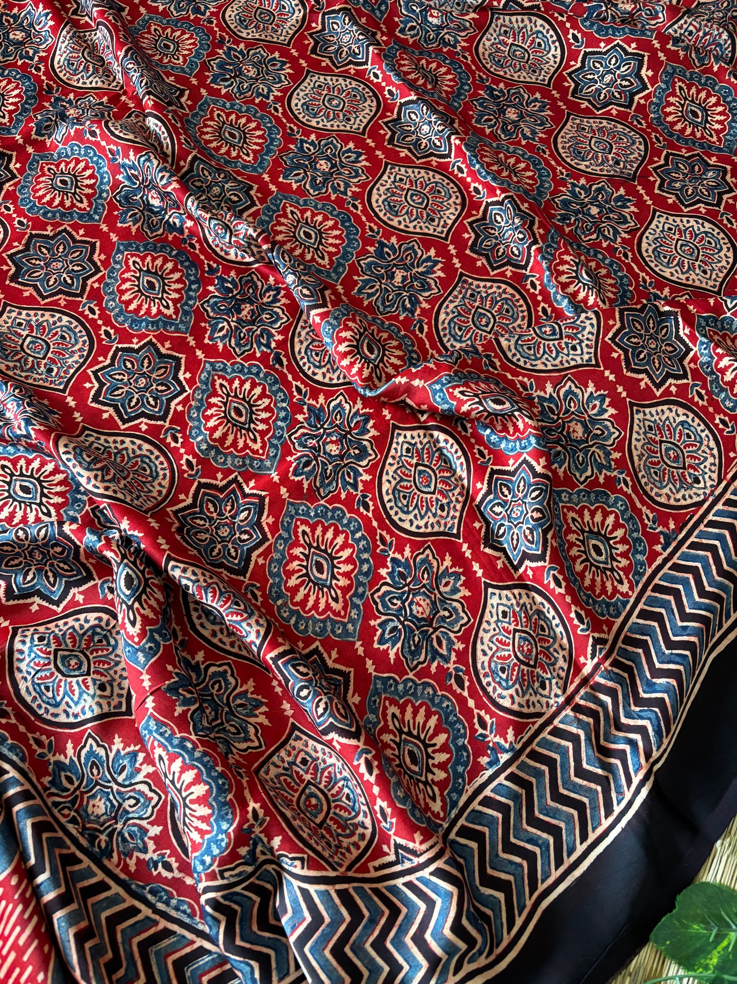 Ajrakh Modal Silk Saree