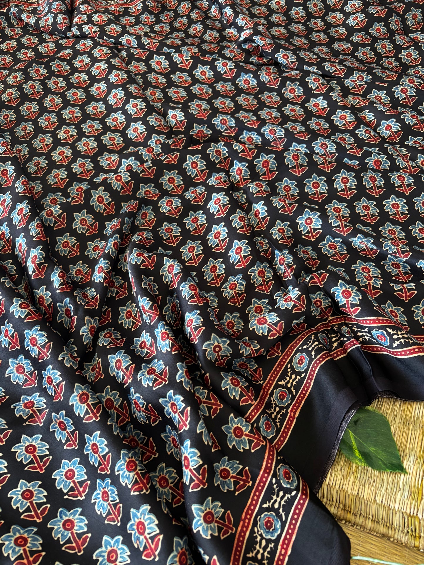 Ajrakh Modal Silk Saree