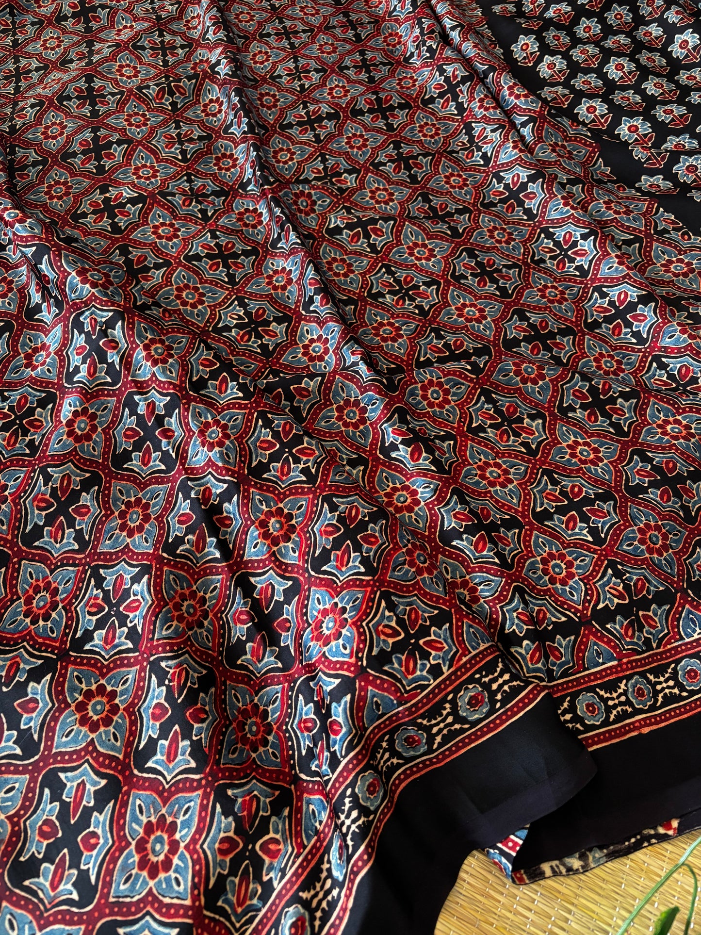 Ajrakh Modal Silk Saree