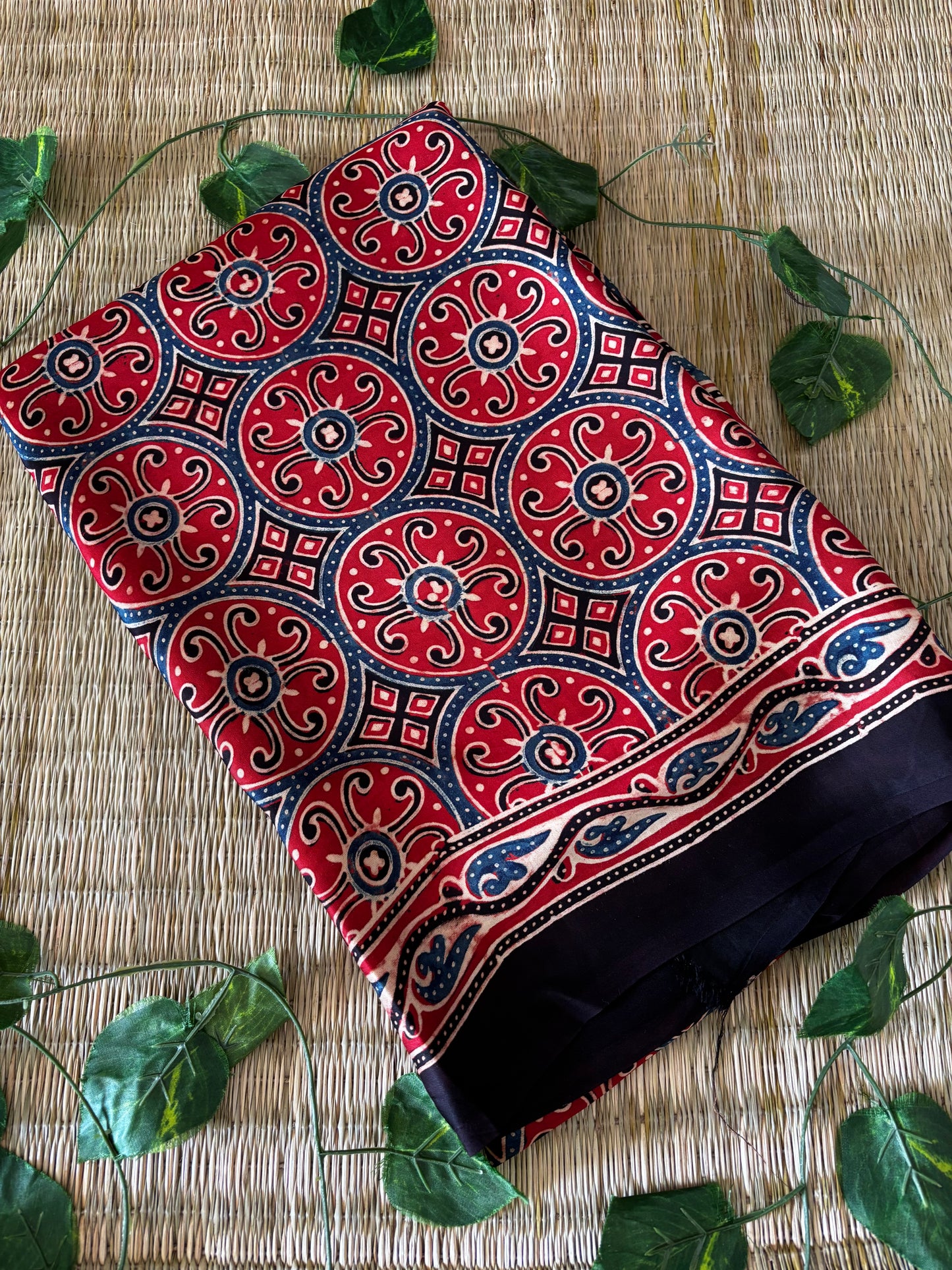 Ajrakh Modal Silk Saree