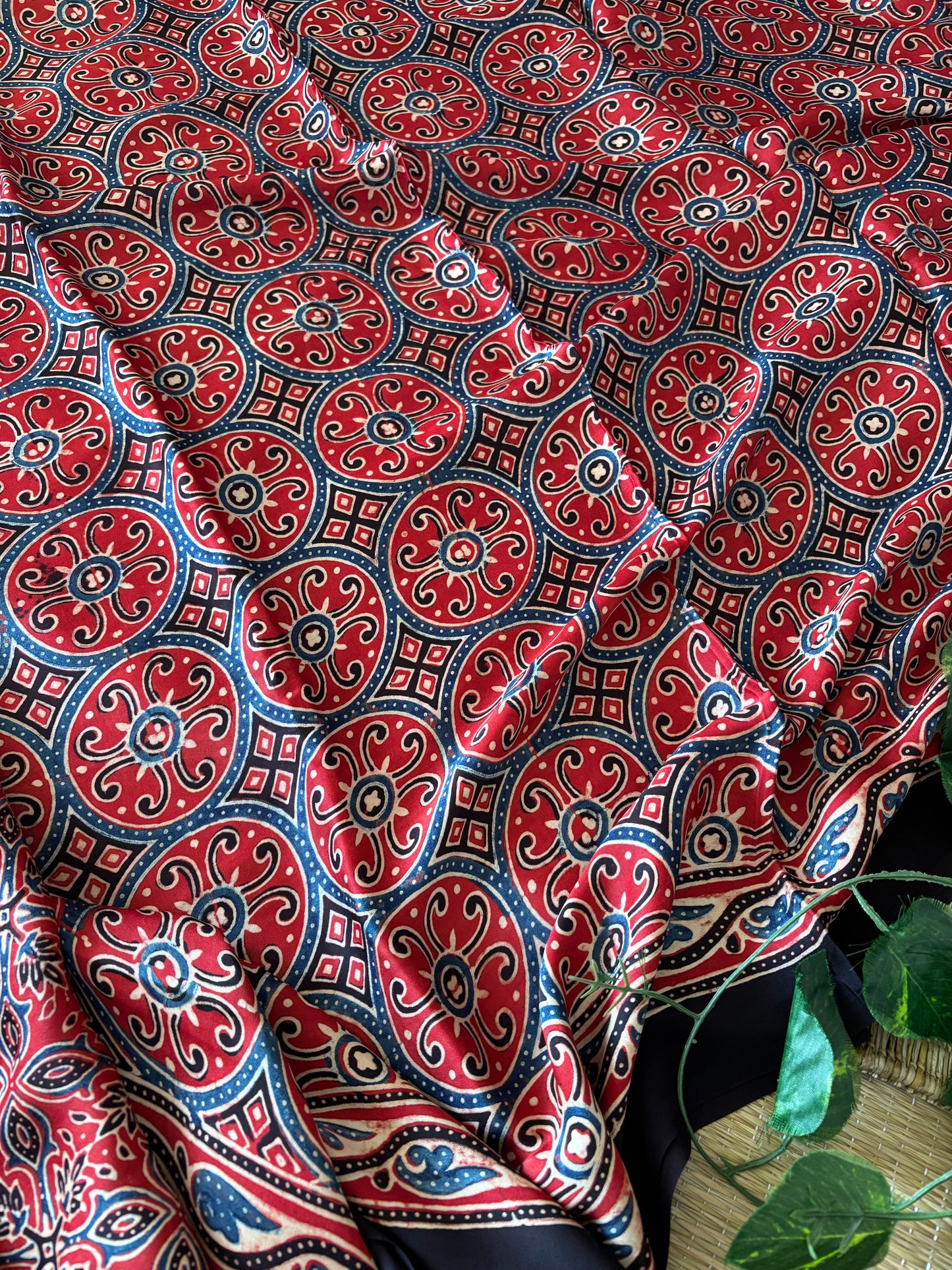 Ajrakh Modal Silk Saree