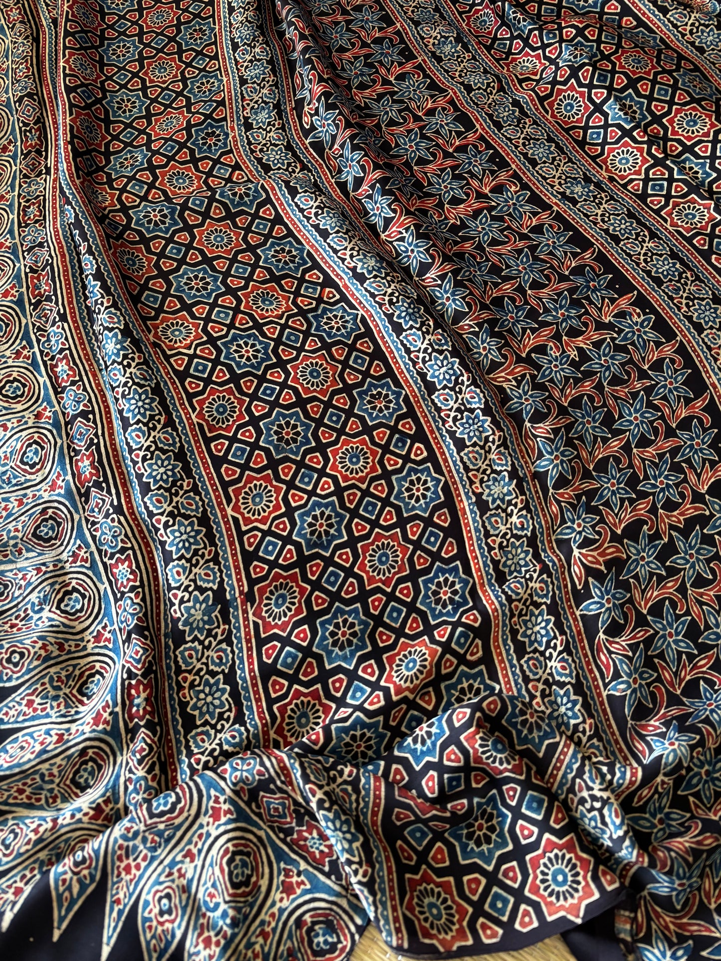 Ajrakh Modal Silk Saree