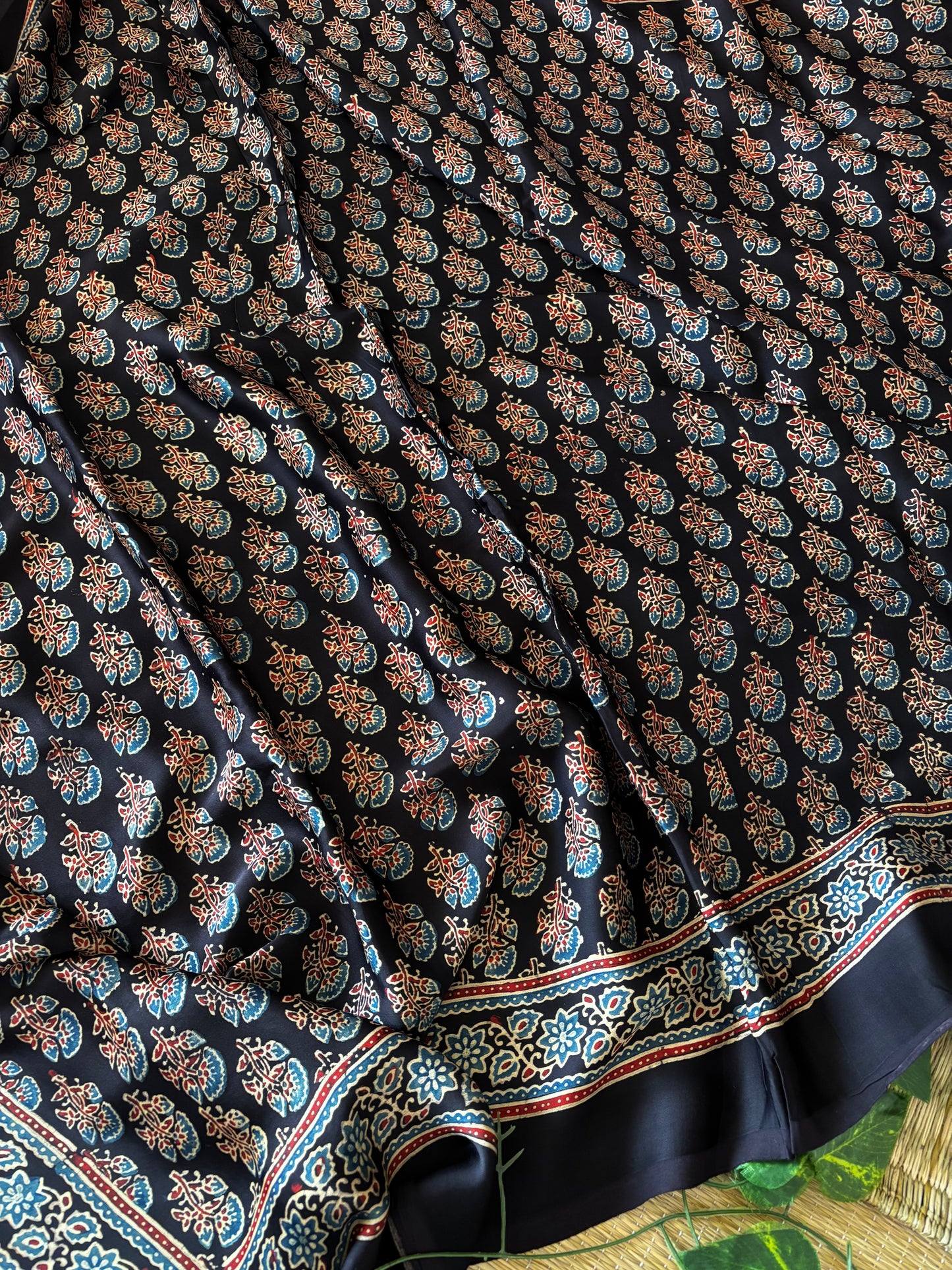 Ajrakh Modal Silk Saree