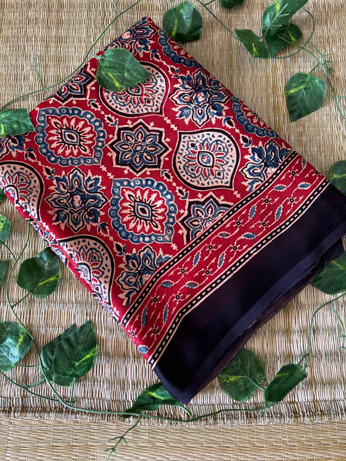Ajrakh Modal Silk Saree