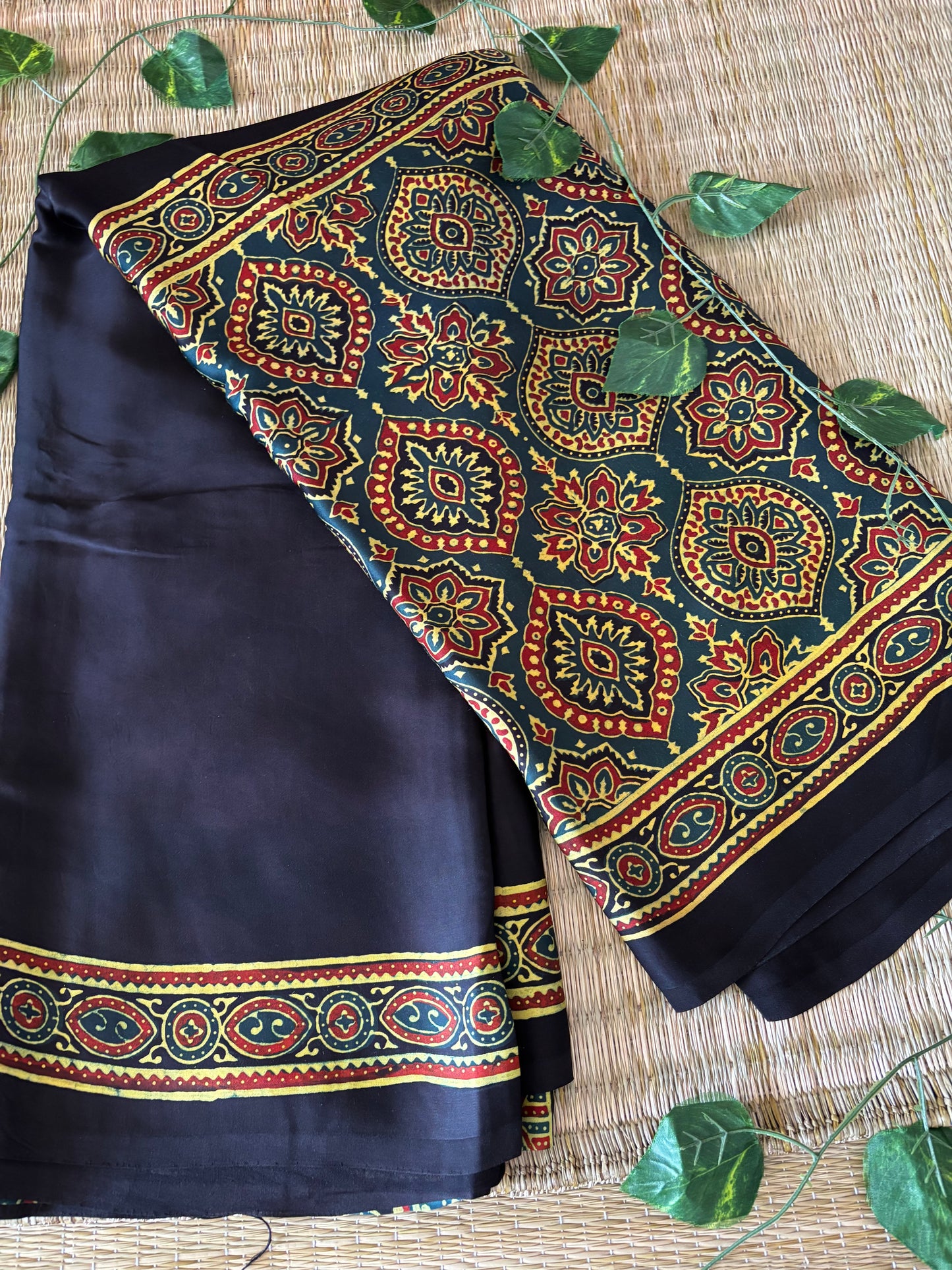 Ajrakh Modal Silk Saree