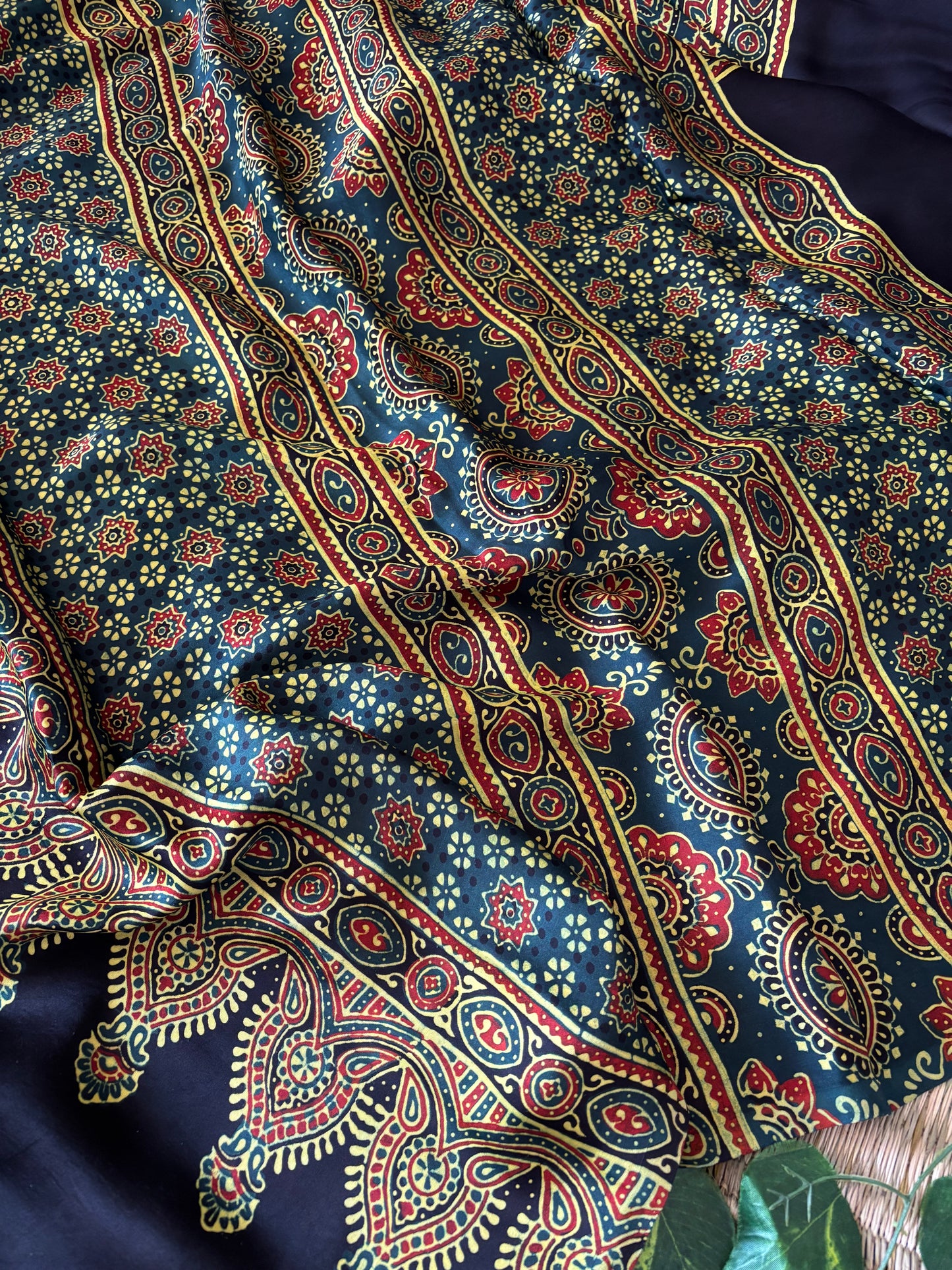 Ajrakh Modal Silk Saree