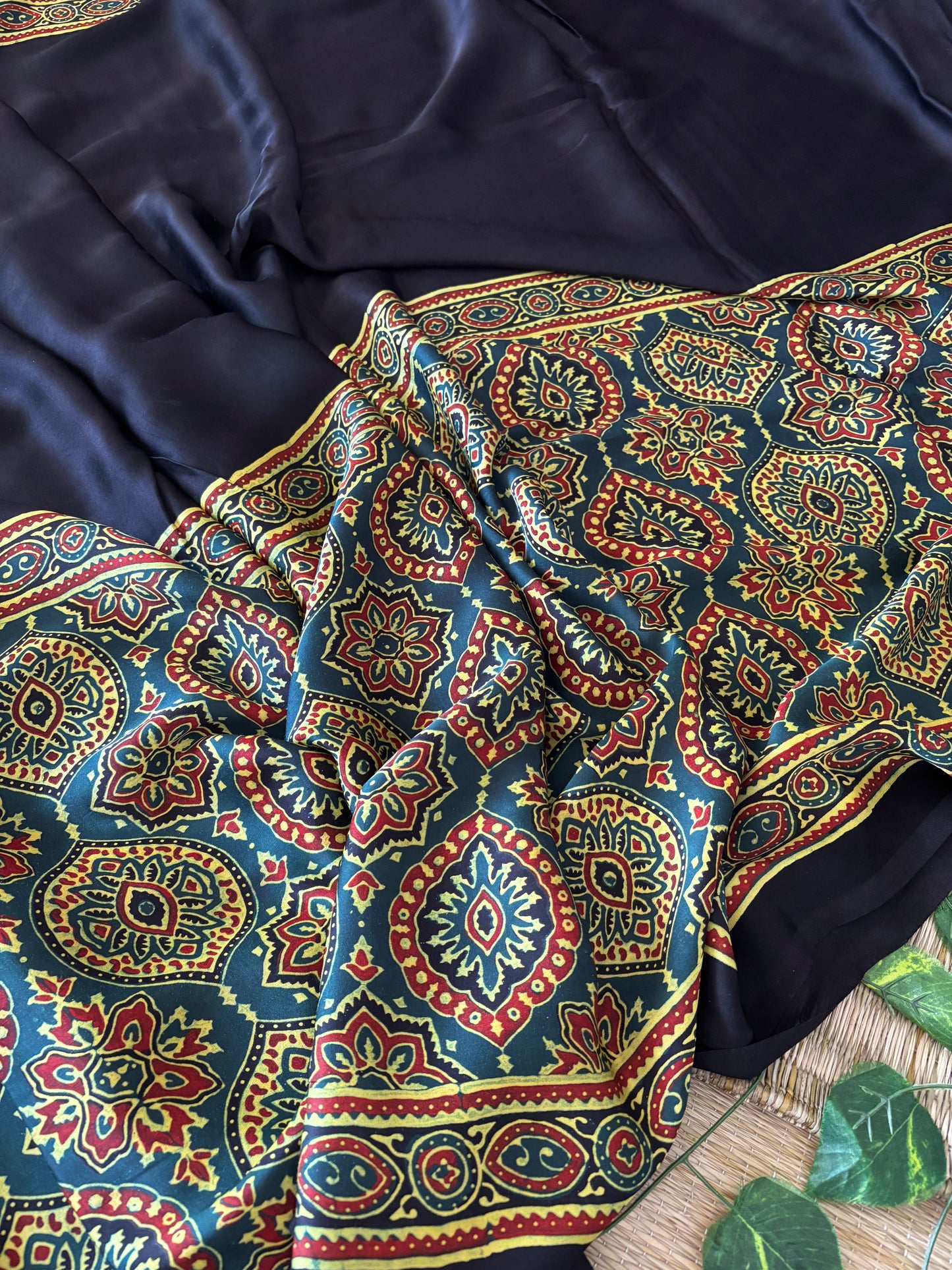Ajrakh Modal Silk Saree