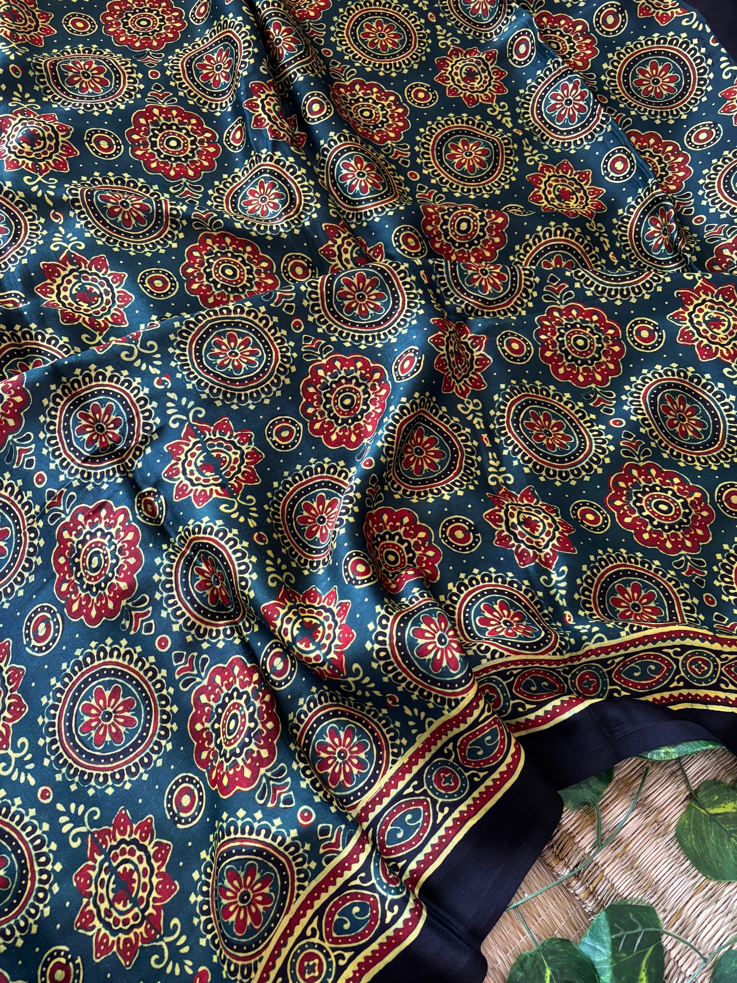 Ajrakh Modal Silk Saree