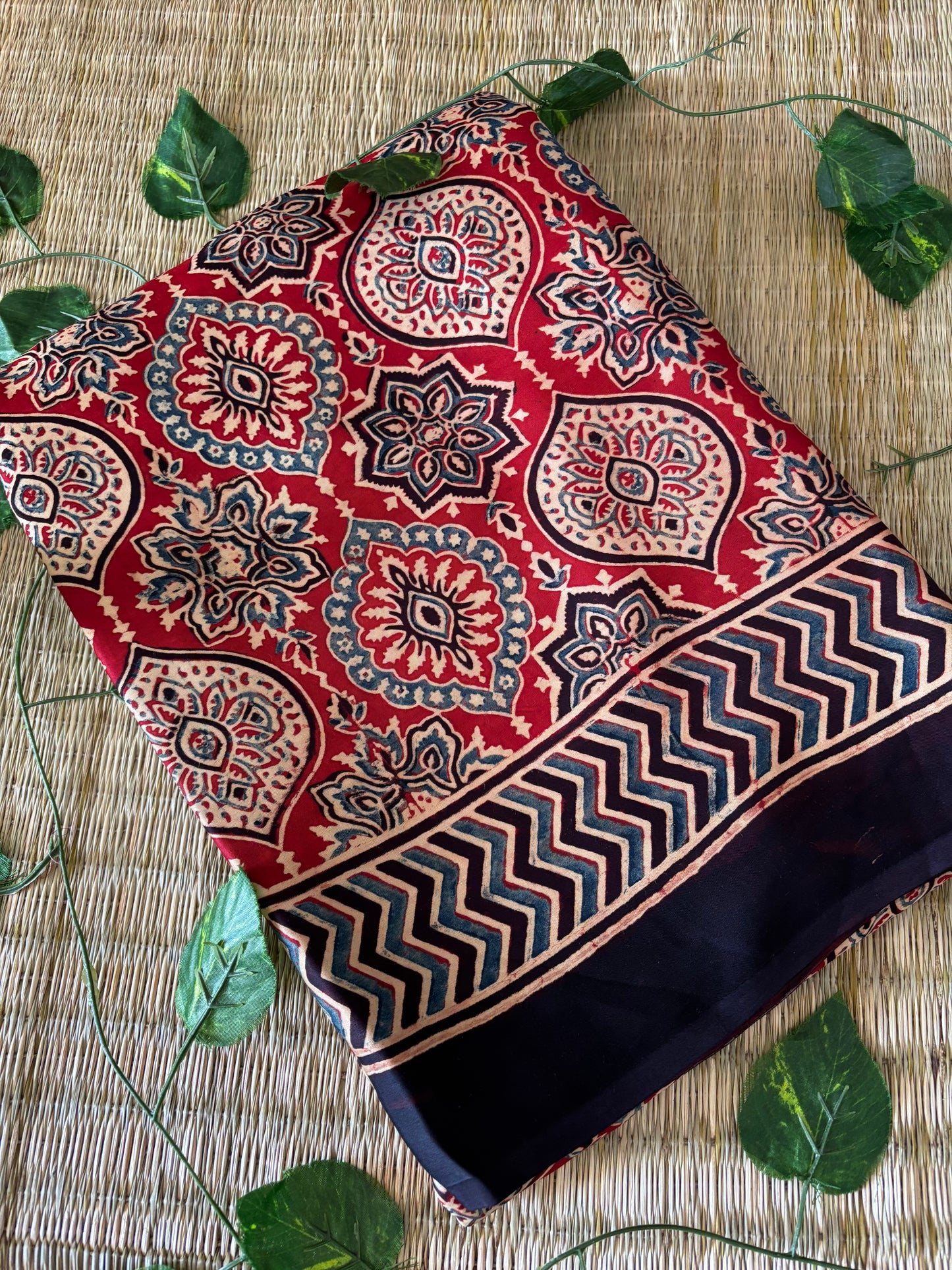Ajrakh Modal Silk Saree