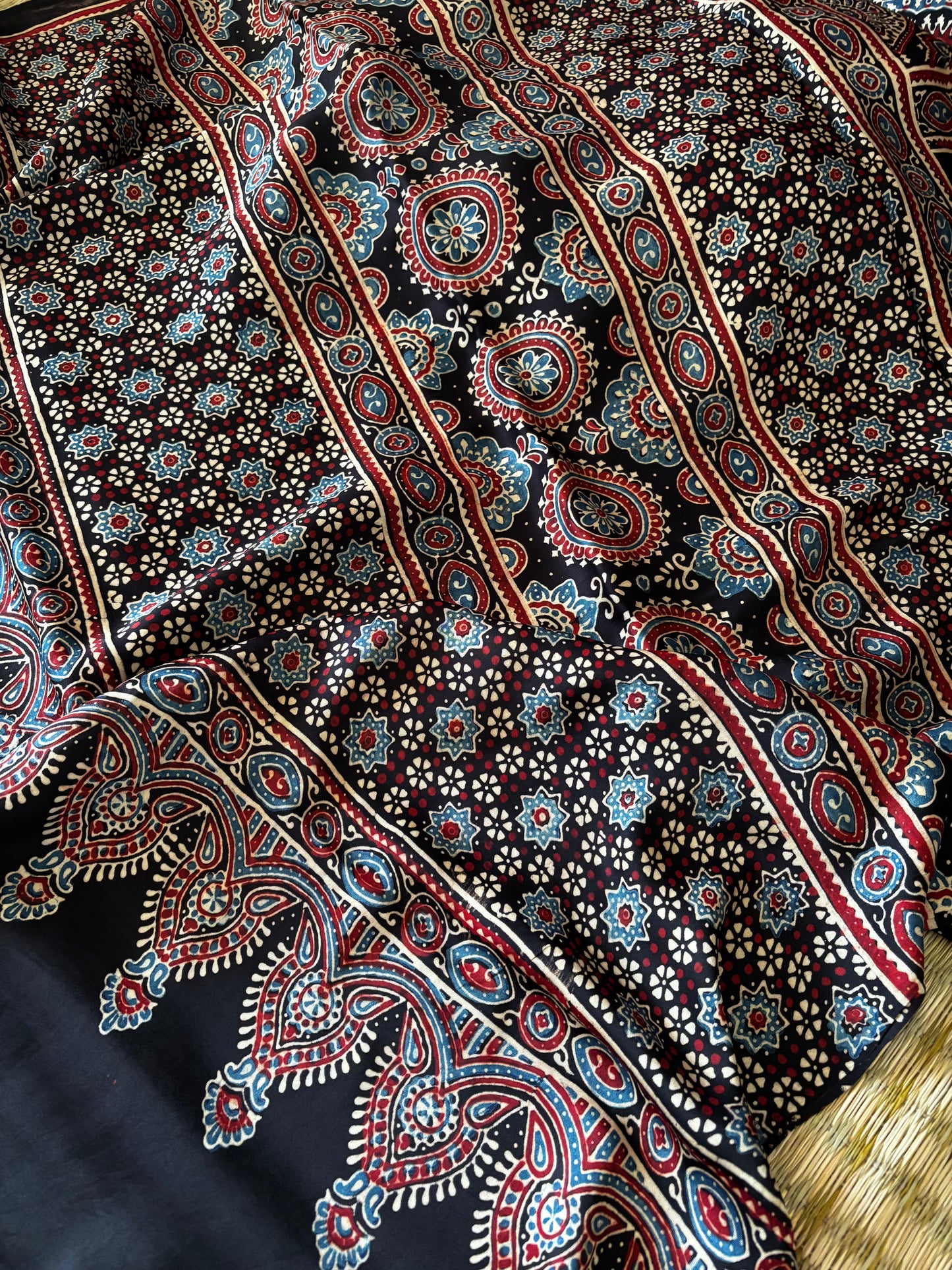 Ajrakh Modal Silk Saree