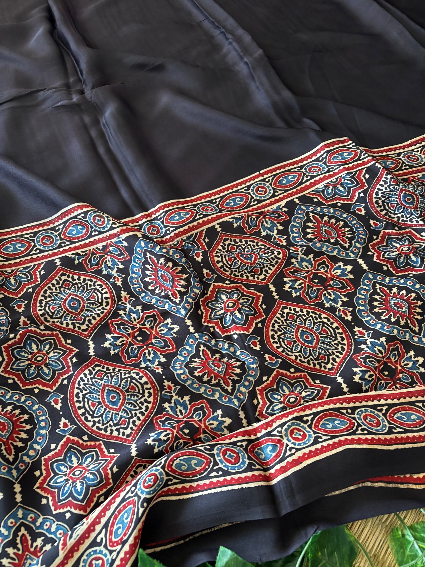 Ajrakh Modal Silk Saree