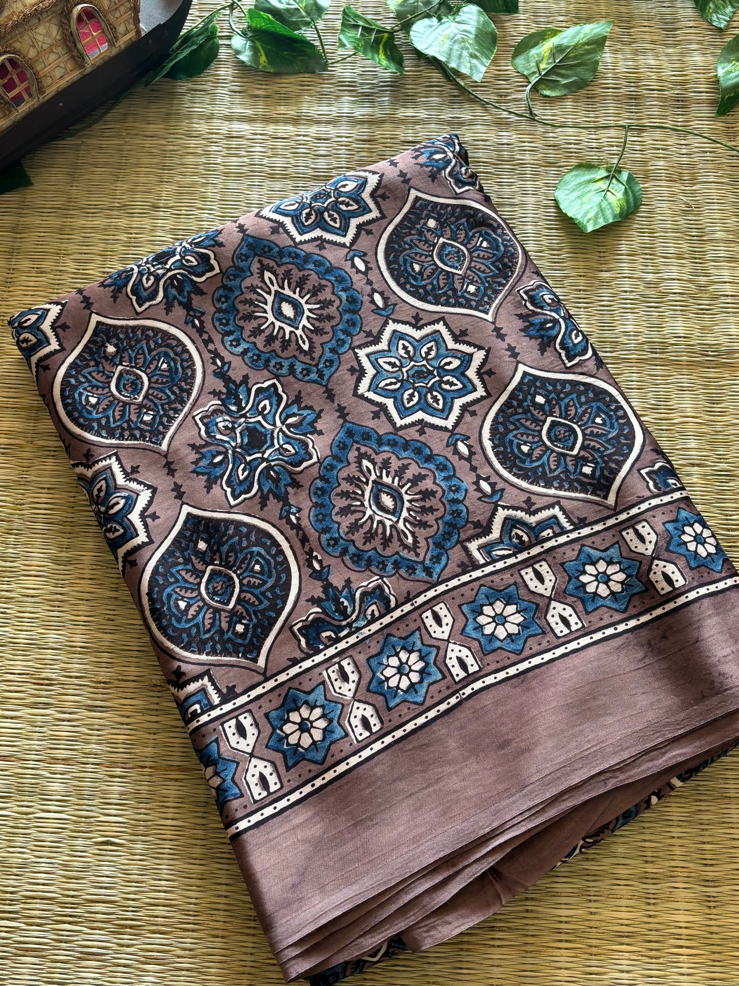 Ajrakh Modal Silk Saree
