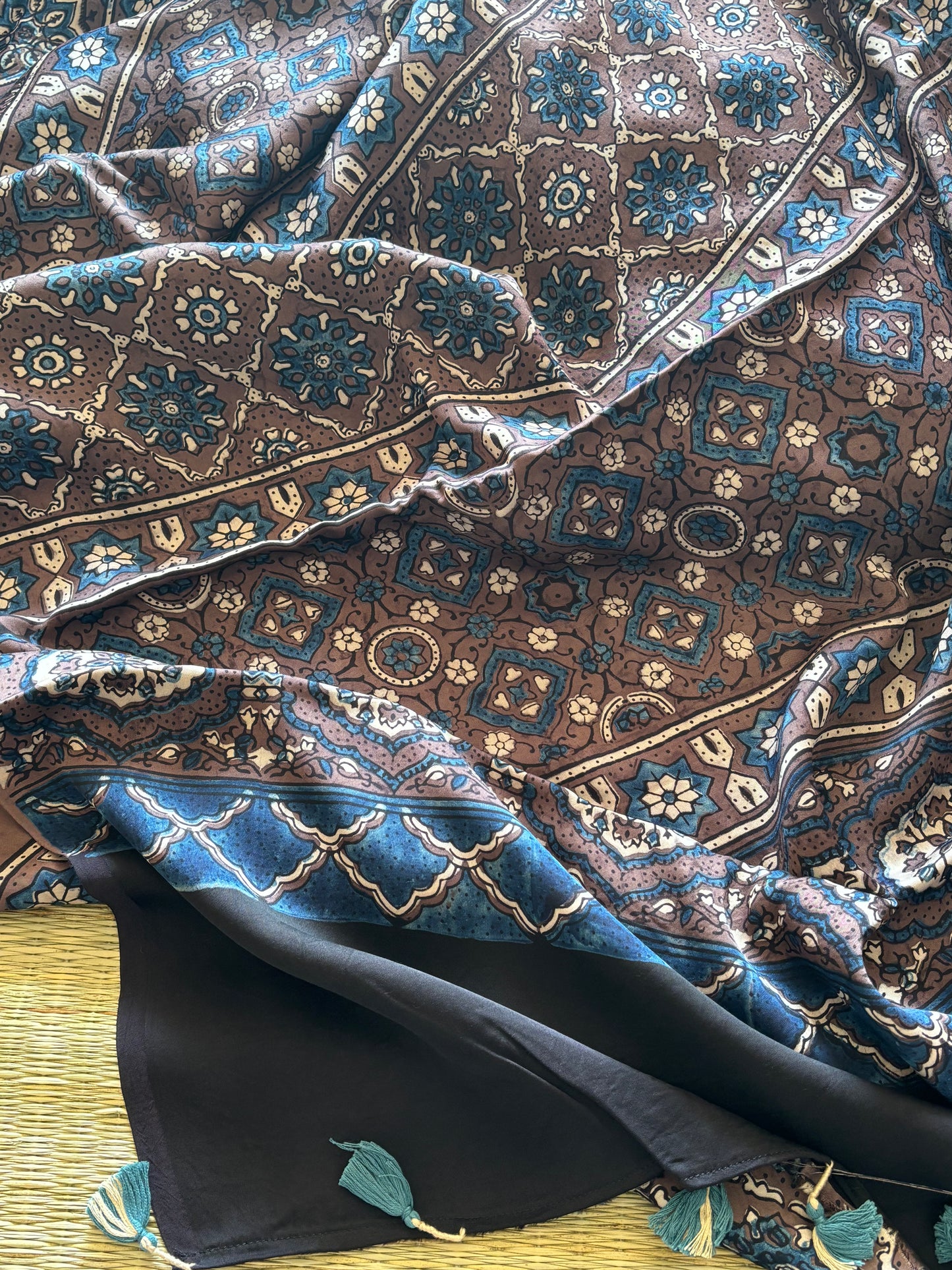 Ajrakh Modal Silk Saree