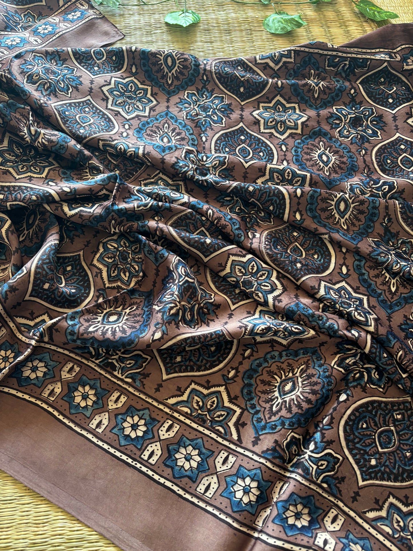 Ajrakh Modal Silk Saree