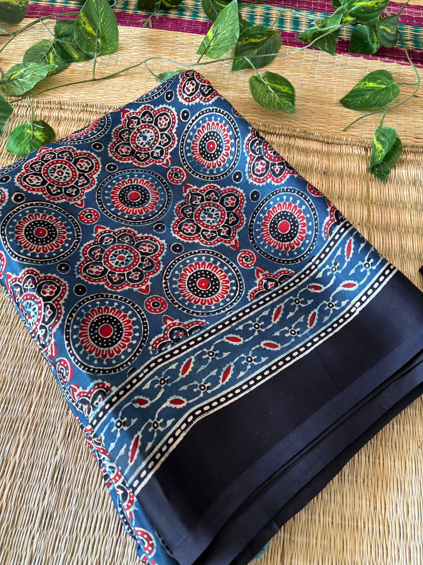 Ajrakh Modal Silk Saree