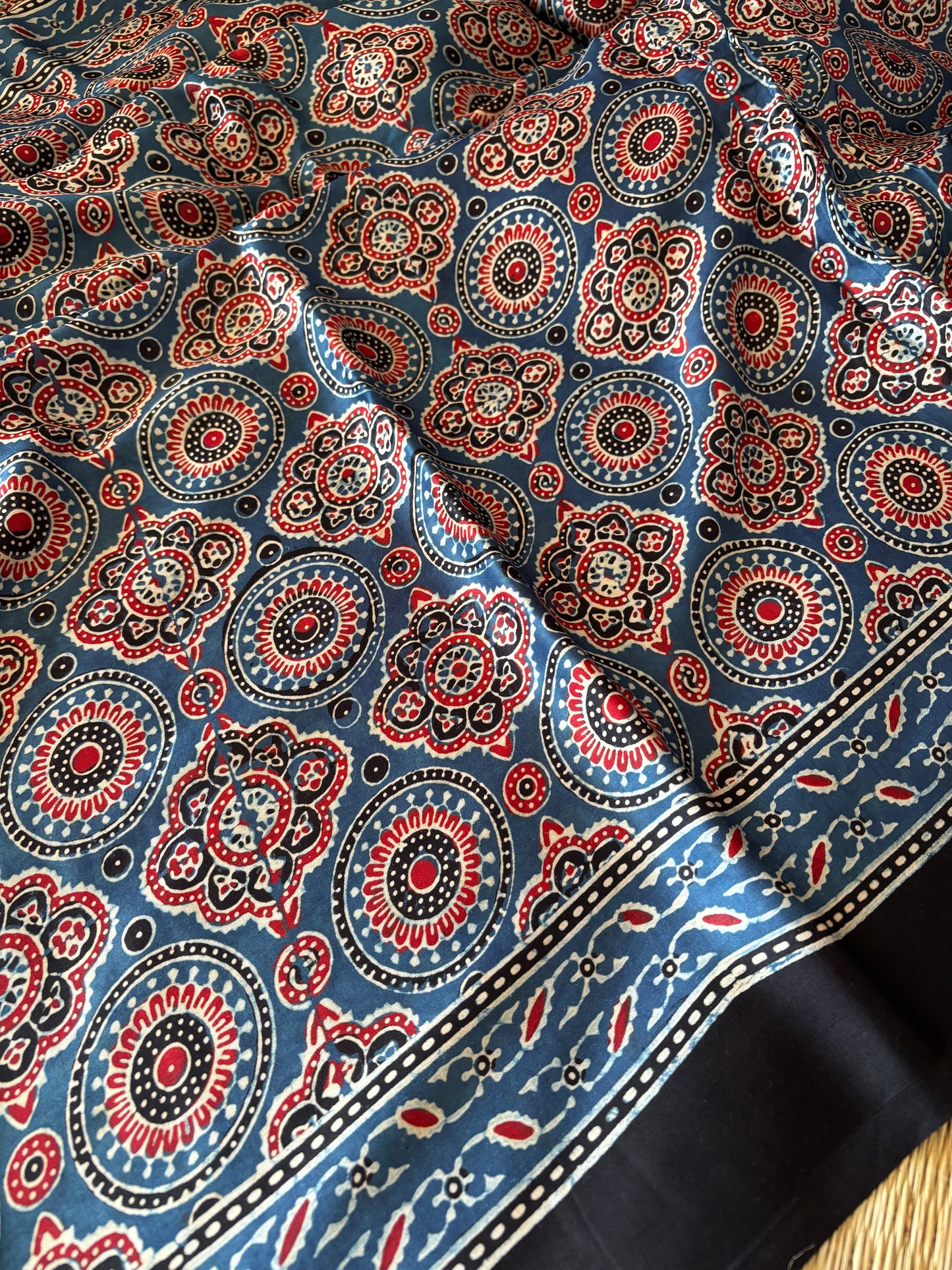 Ajrakh Modal Silk Saree