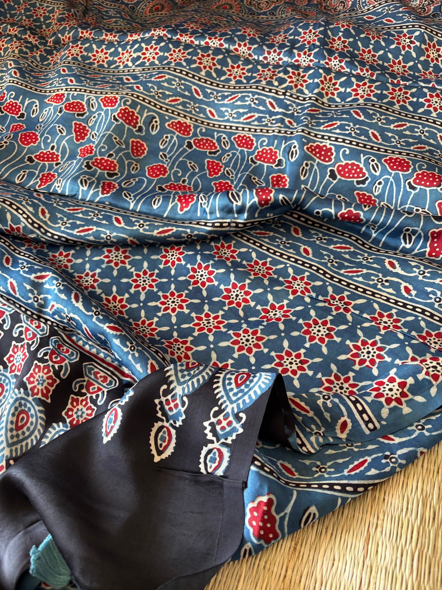 Ajrakh Modal Silk Saree