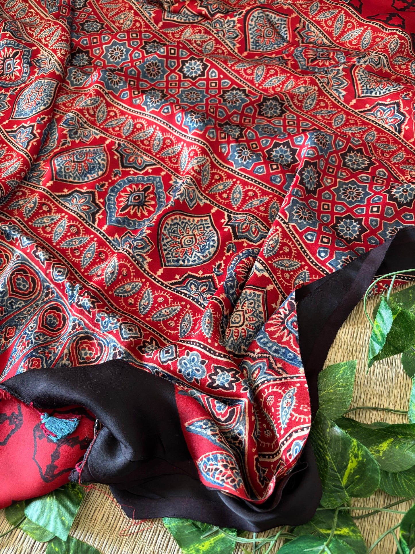 Ajrakh Modal Silk Saree