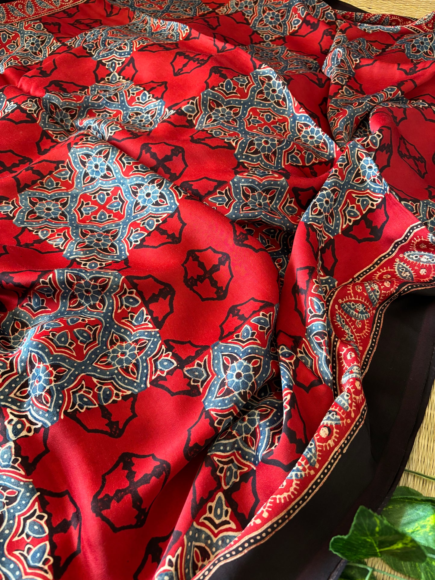 Ajrakh Modal Silk Saree