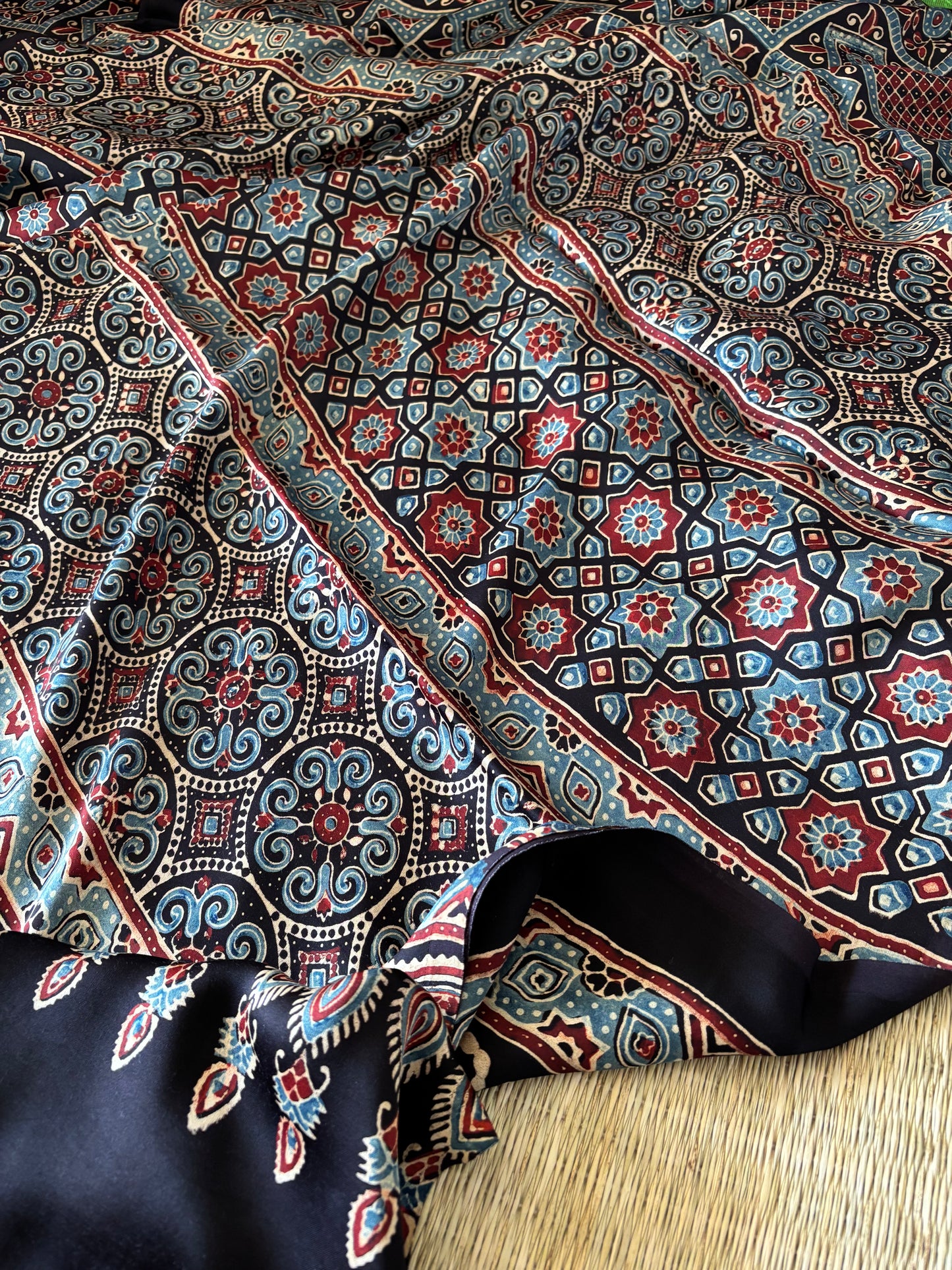 Ajrakh Modal Silk Saree