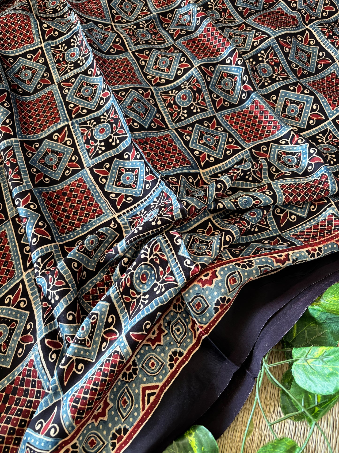 Ajrakh Modal Silk Saree