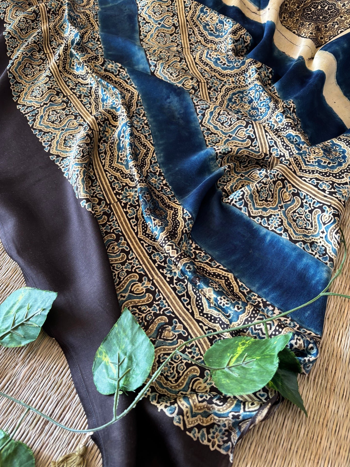 Ajrakh Modal Silk Saree