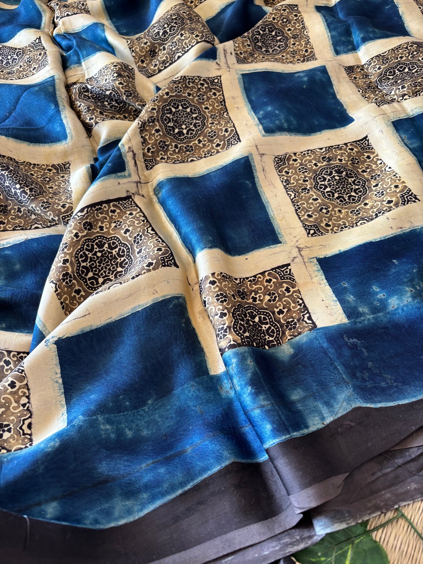 Ajrakh Modal Silk Saree