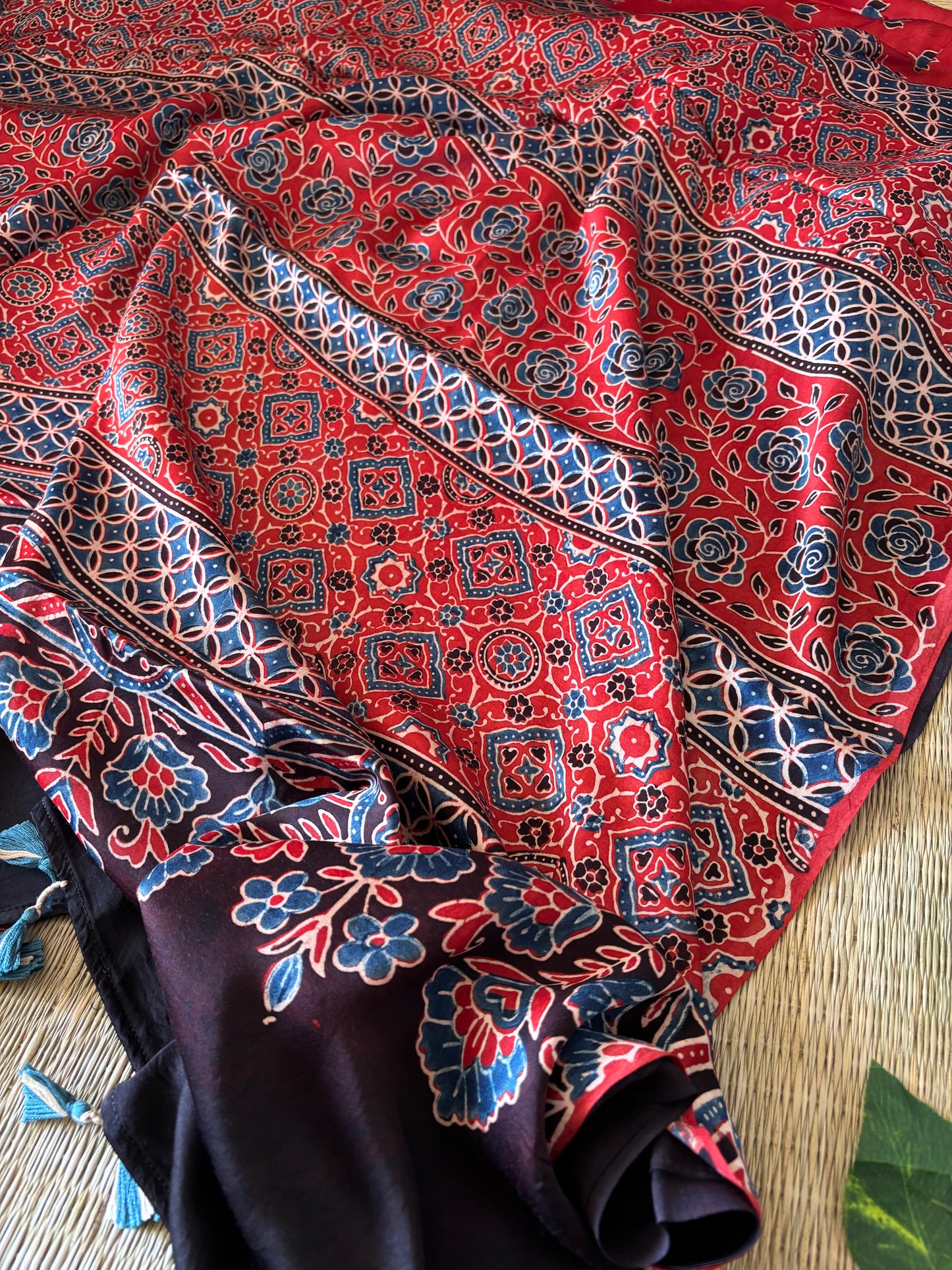 Ajrakh Modal Silk Saree