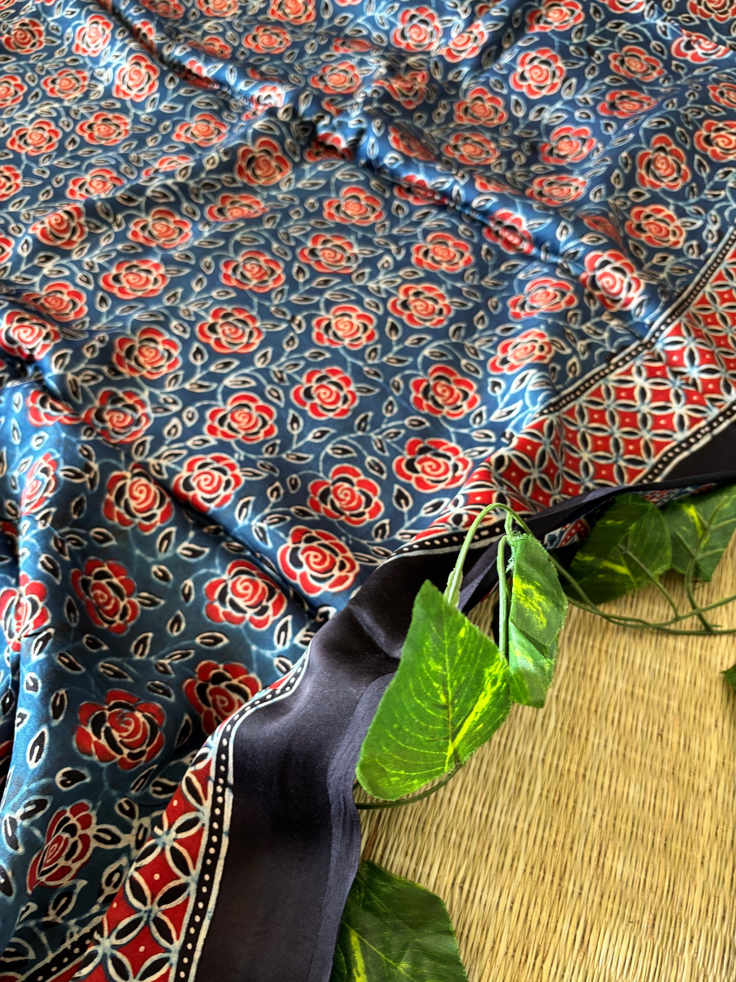 Ajrakh Modal Silk Saree