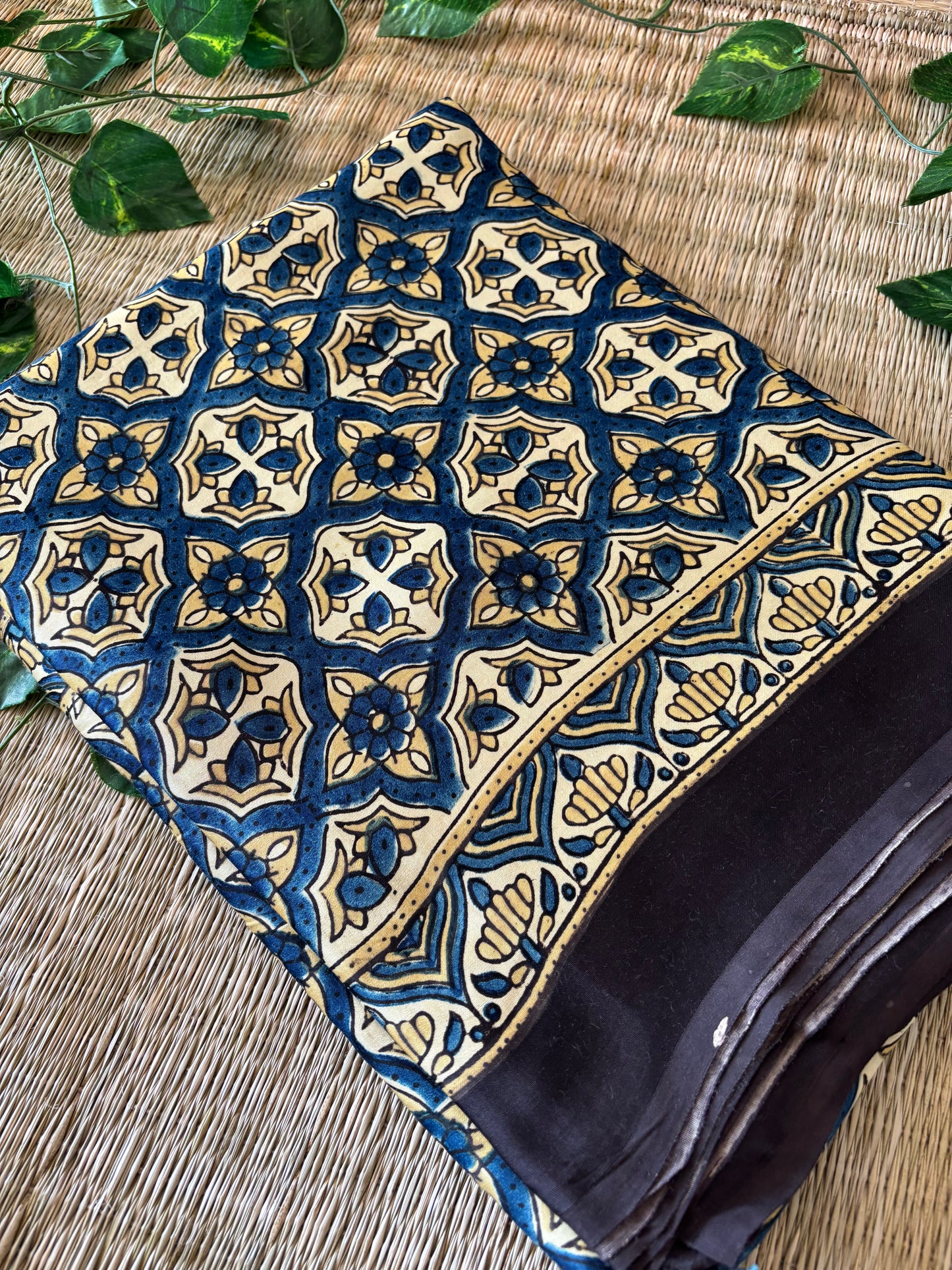 Ajrakh Modal Silk Saree