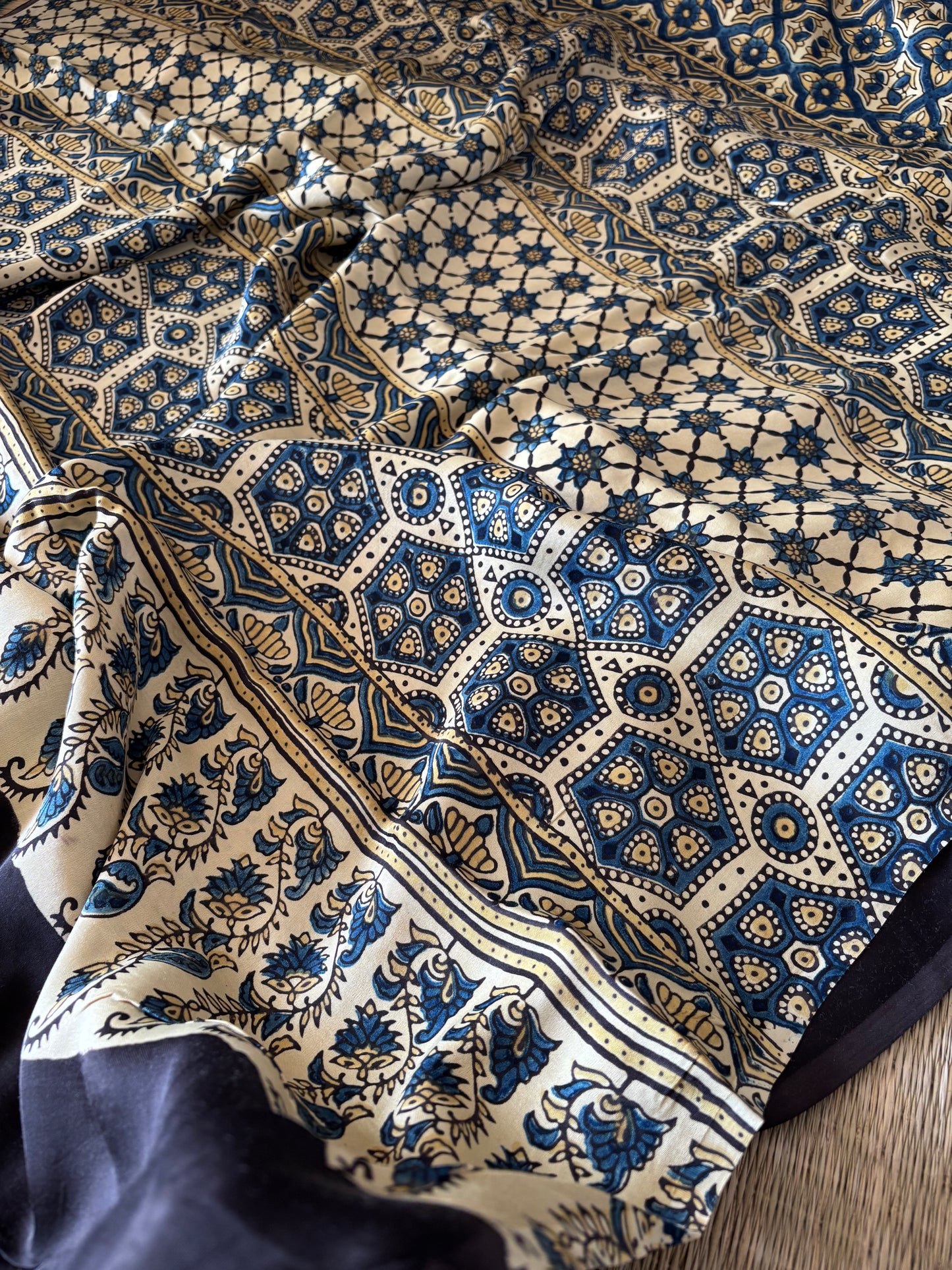 Ajrakh Modal Silk Saree