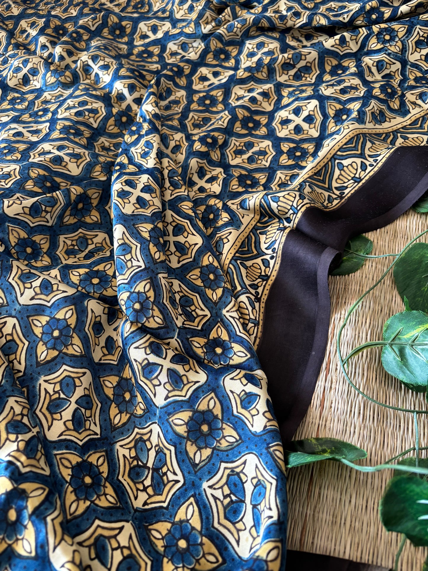 Ajrakh Modal Silk Saree