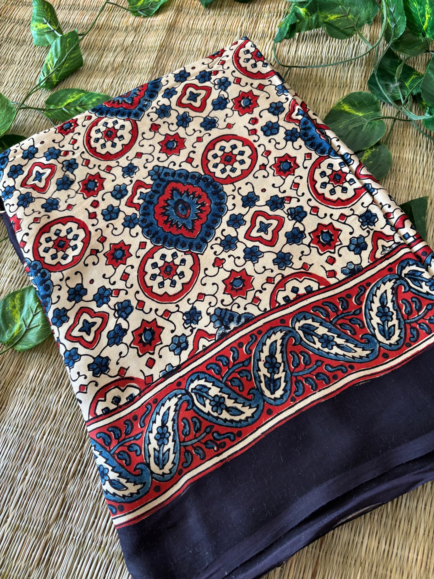 Ajrakh Modal Silk Saree