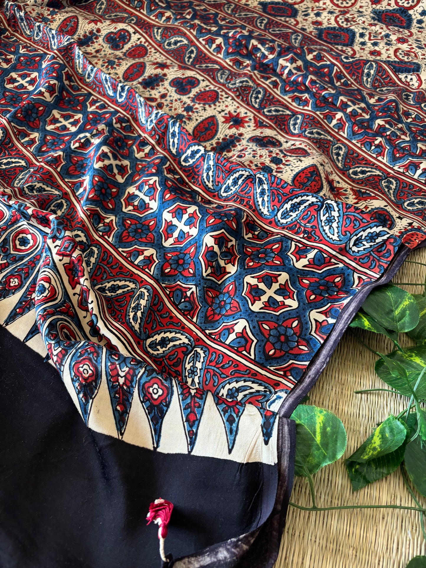 Ajrakh Modal Silk Saree