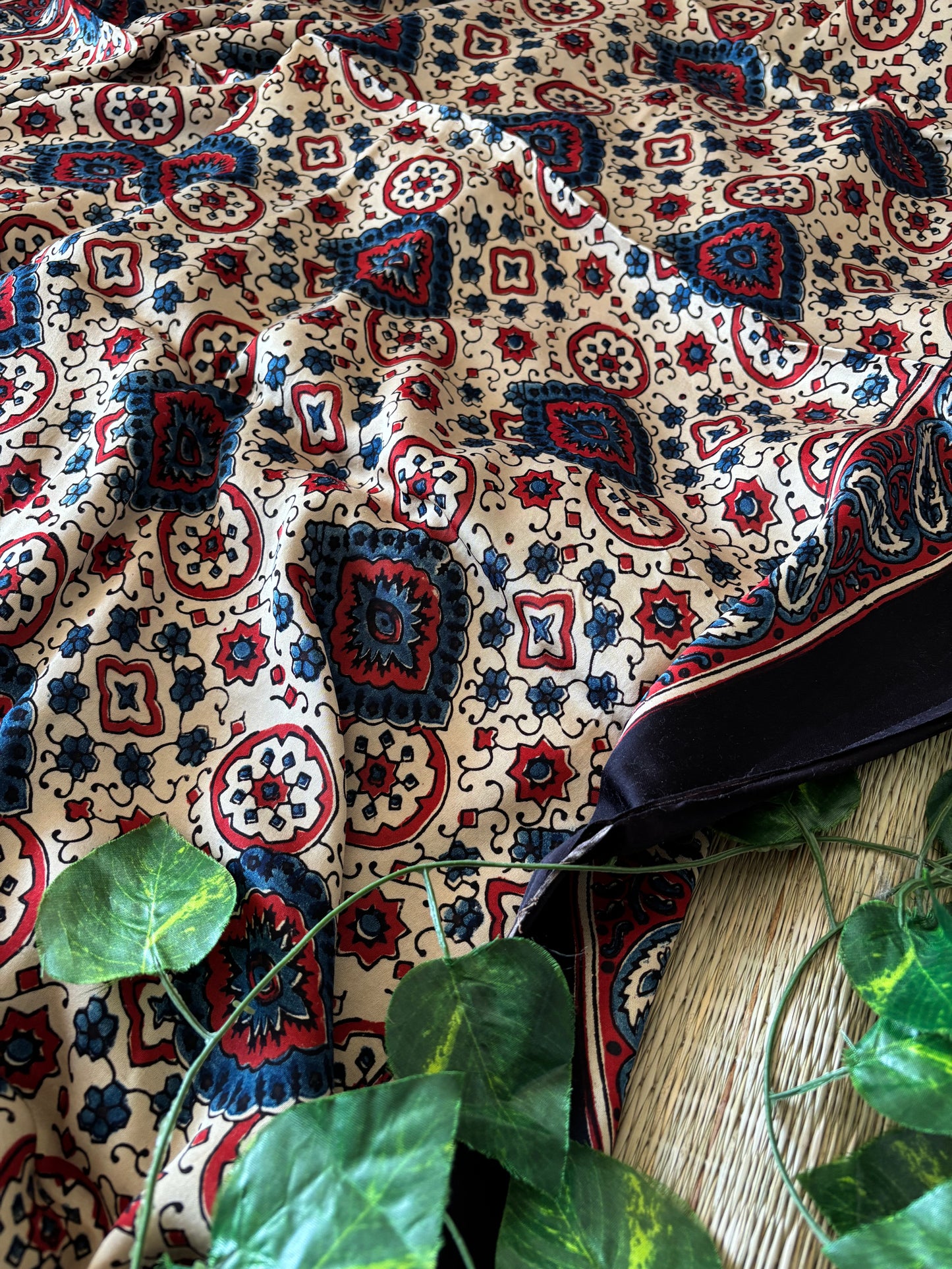 Ajrakh Modal Silk Saree