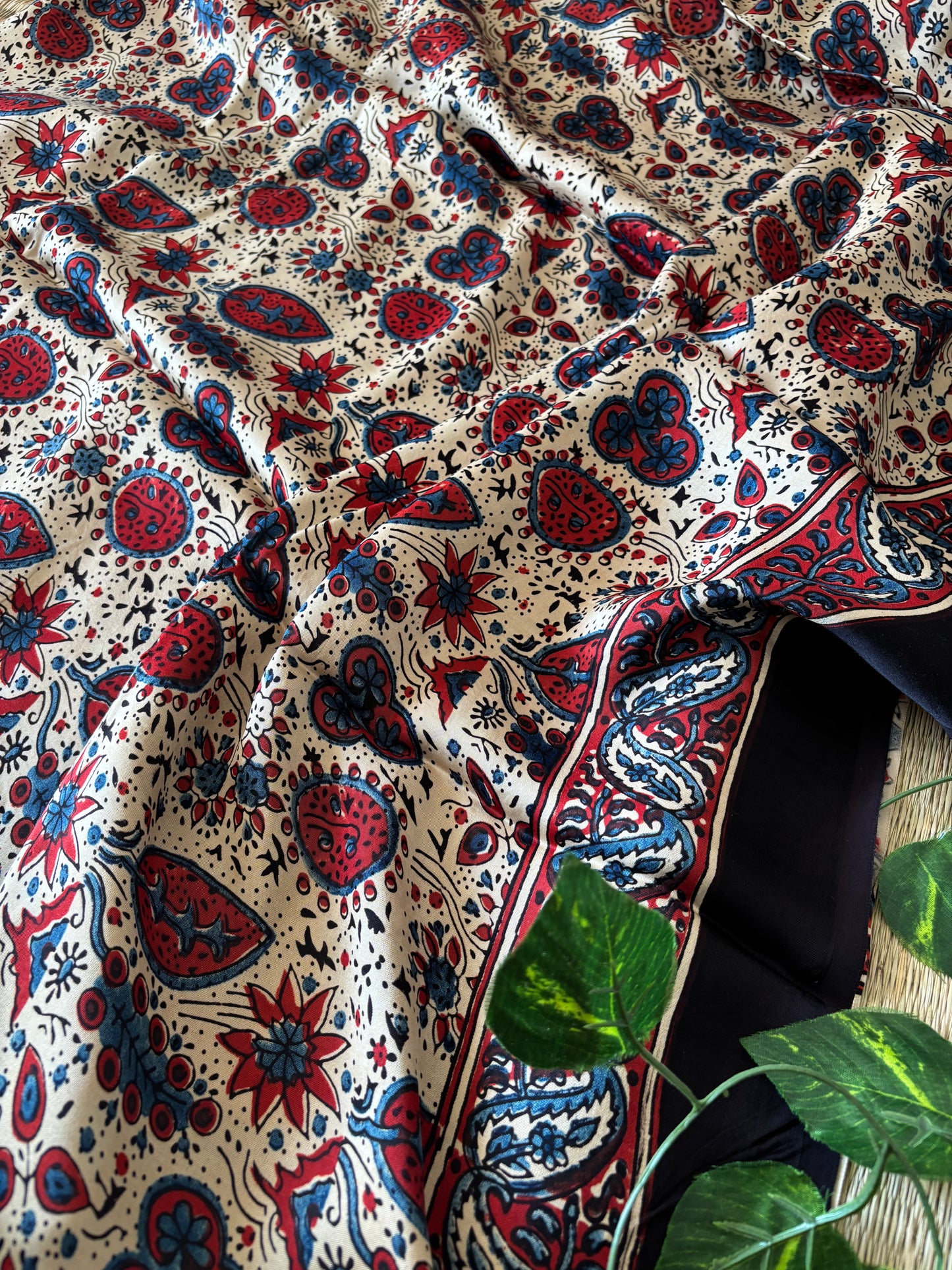 Ajrakh Modal Silk Saree