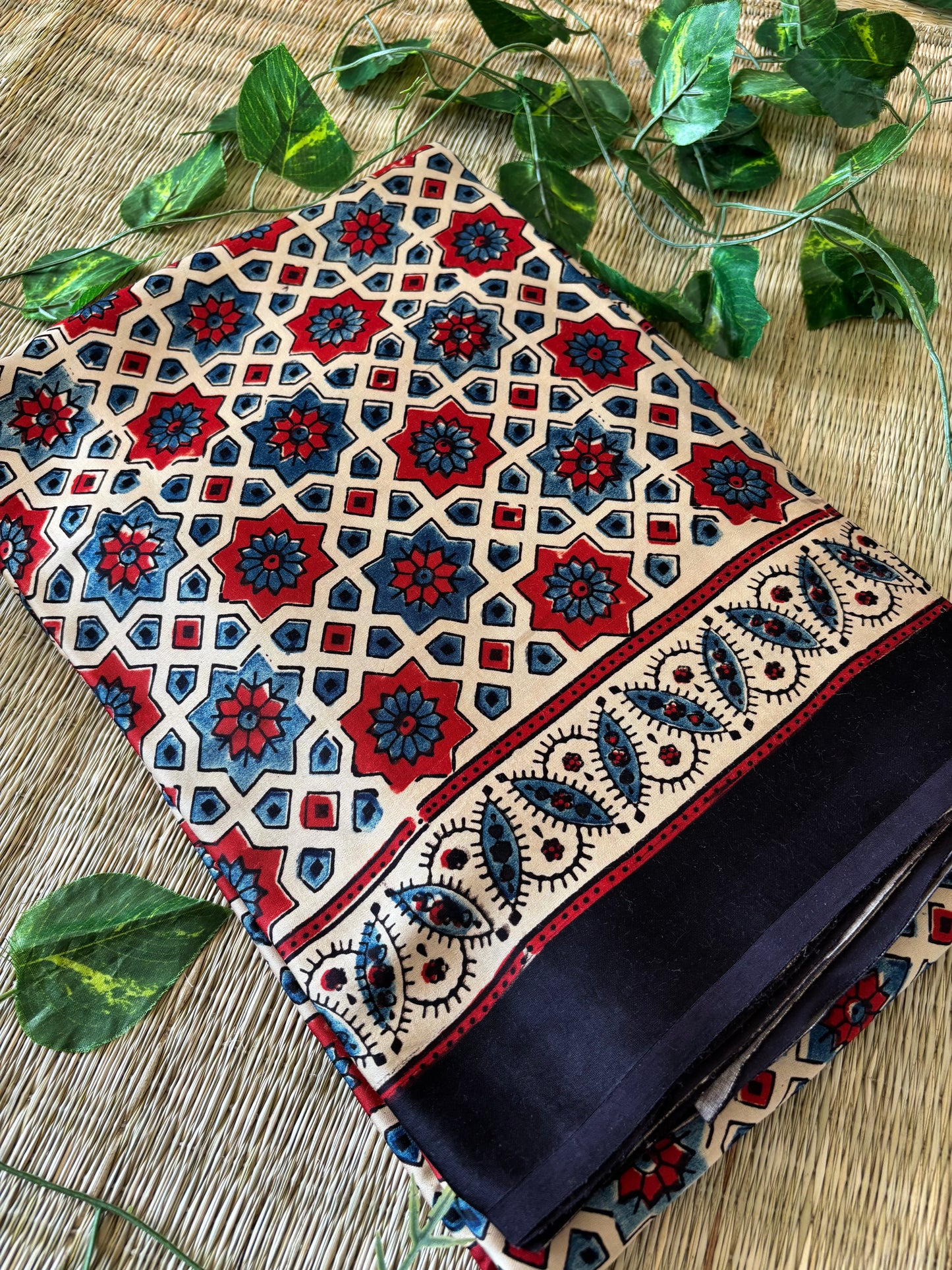 Ajrakh Modal Silk Saree