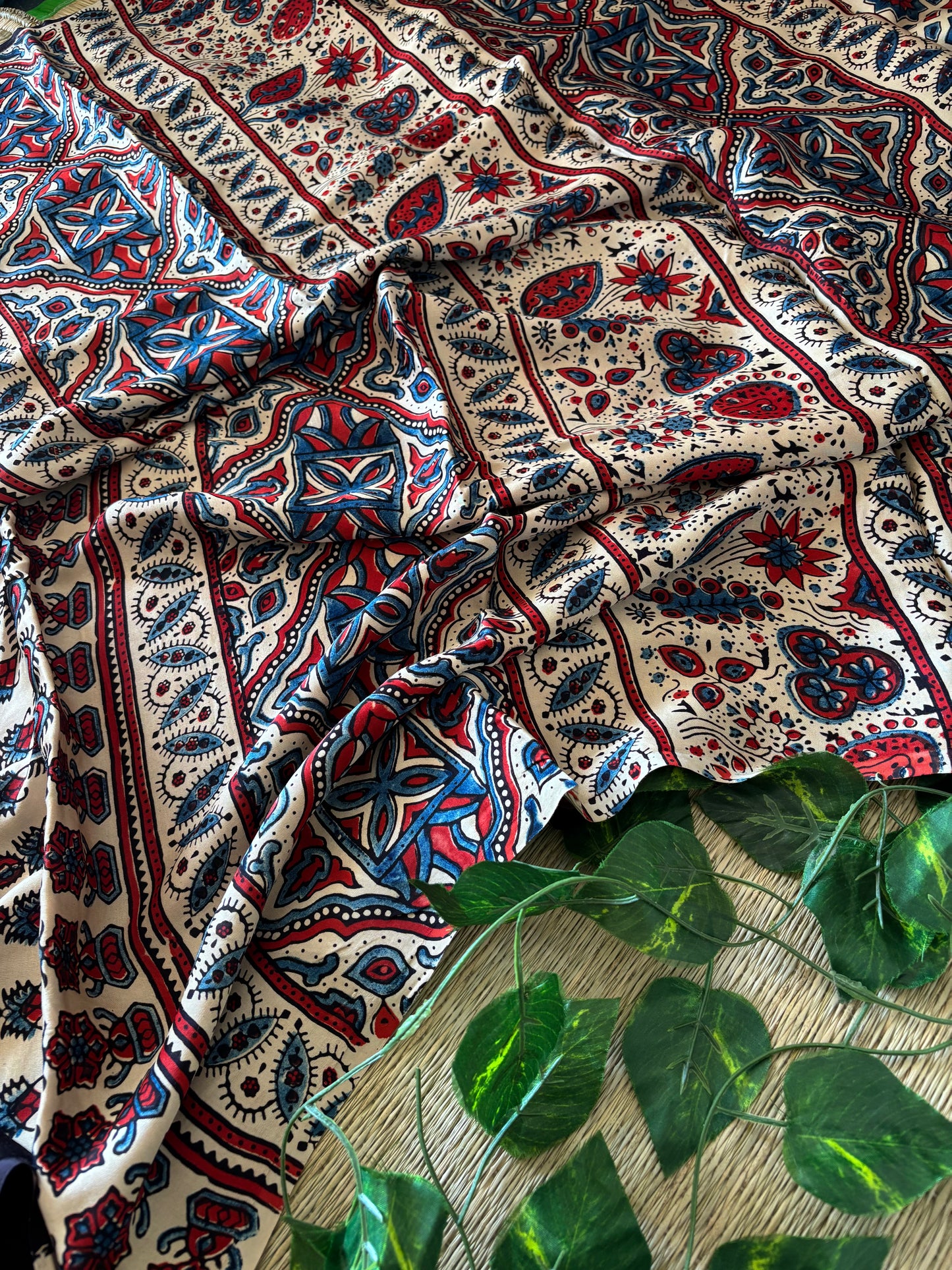 Ajrakh Modal Silk Saree