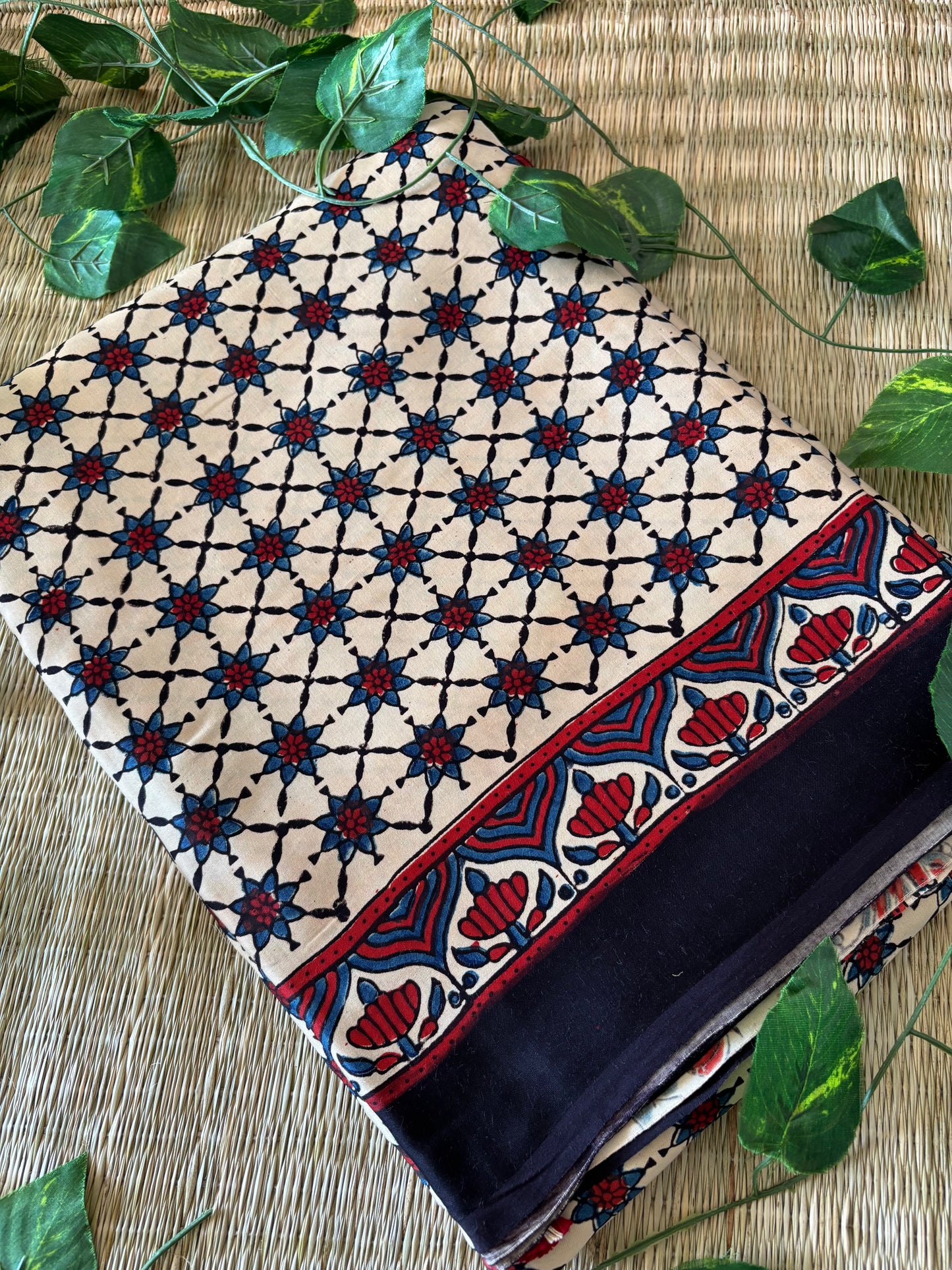 Ajrakh Modal Silk Saree