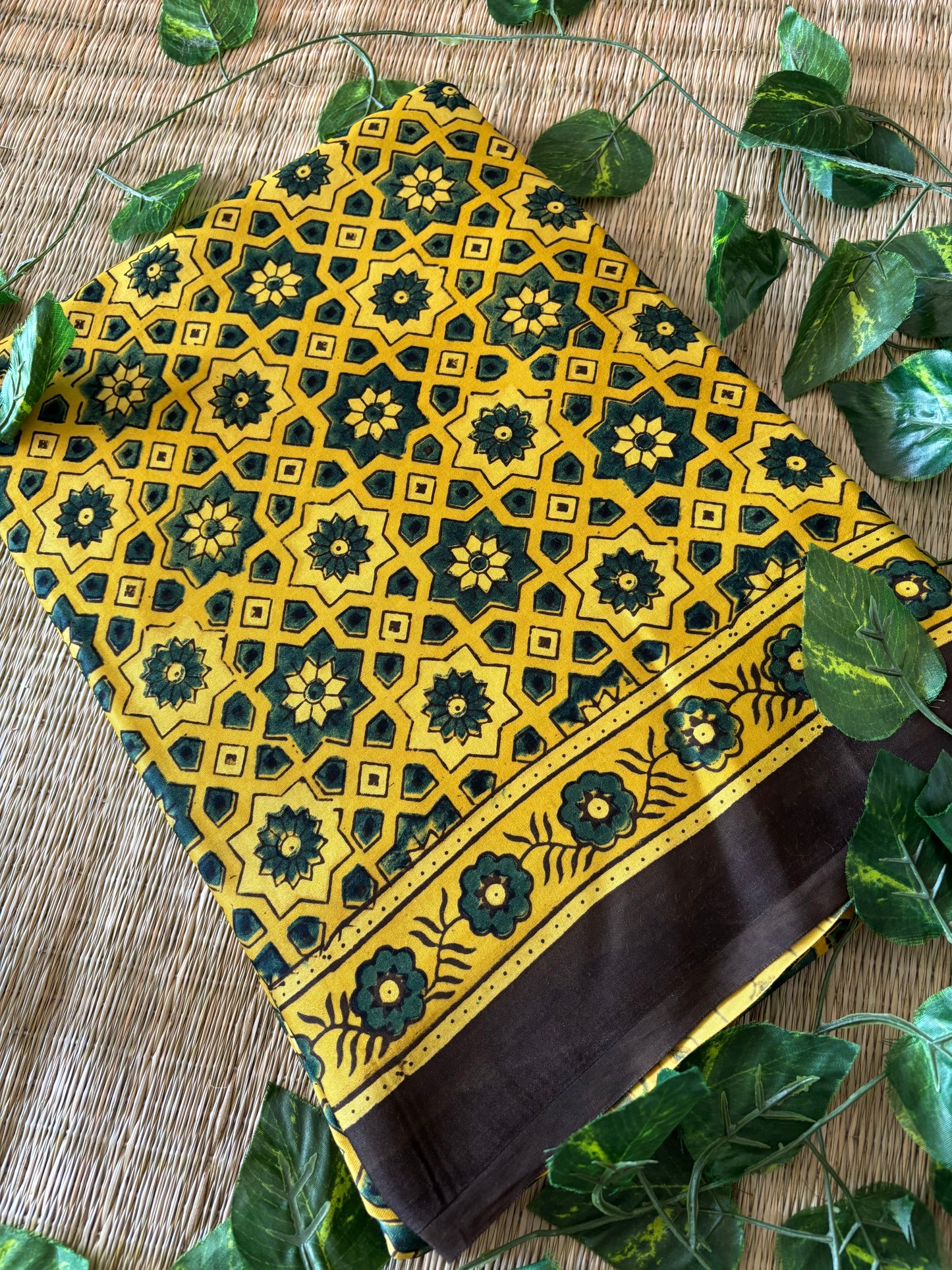 Ajrakh Modal Silk Saree