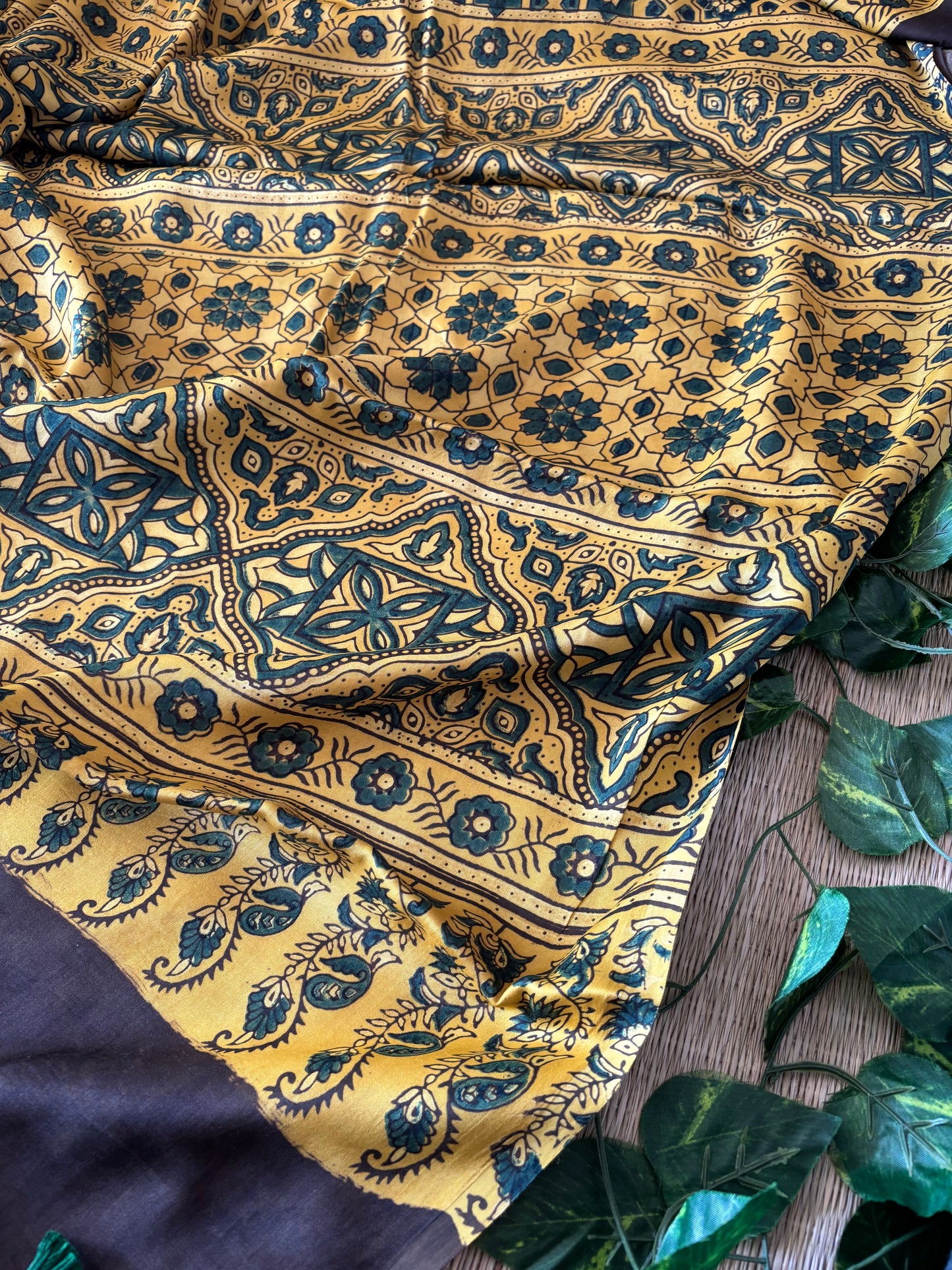 Ajrakh Modal Silk Saree