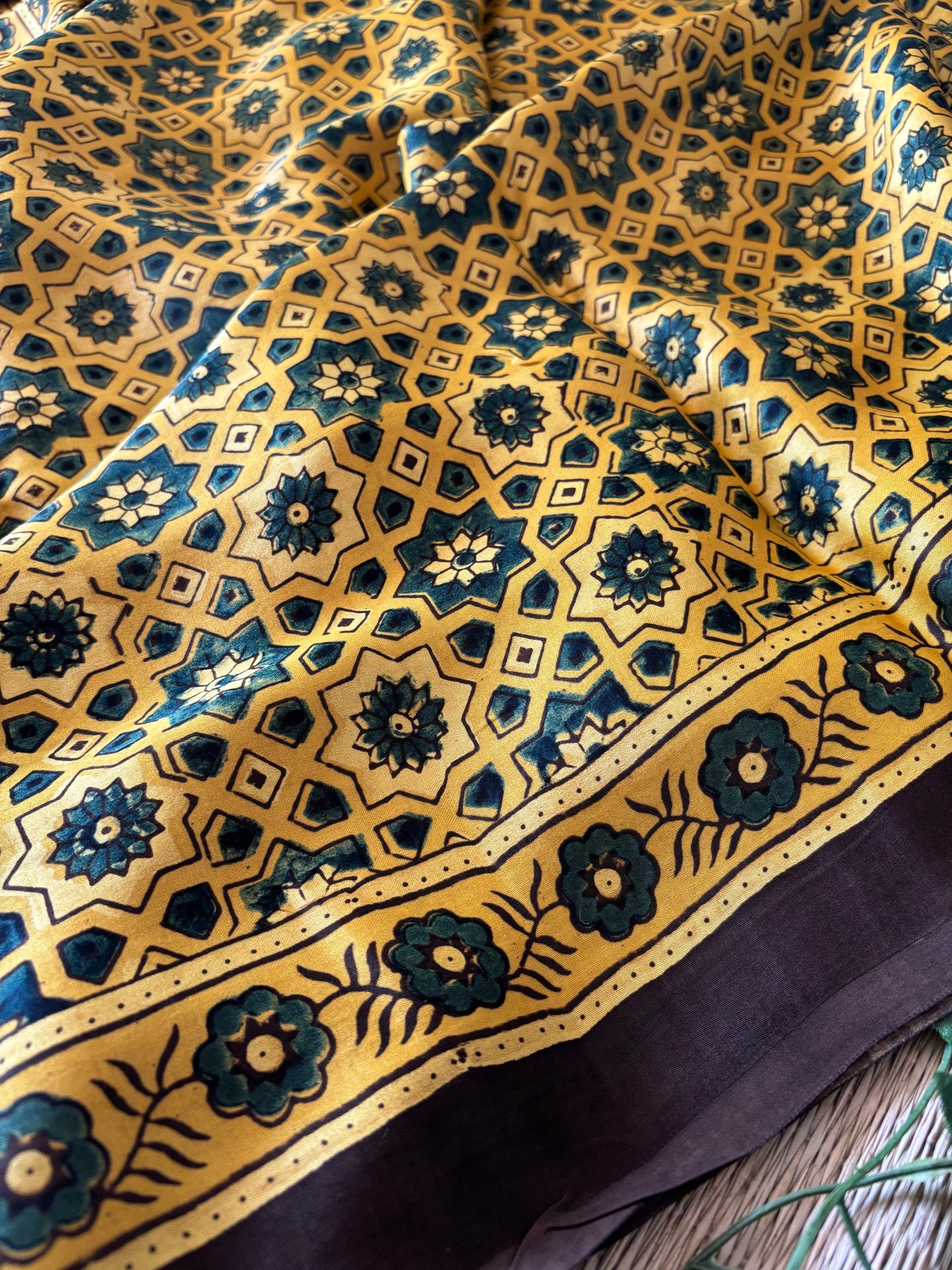 Ajrakh Modal Silk Saree