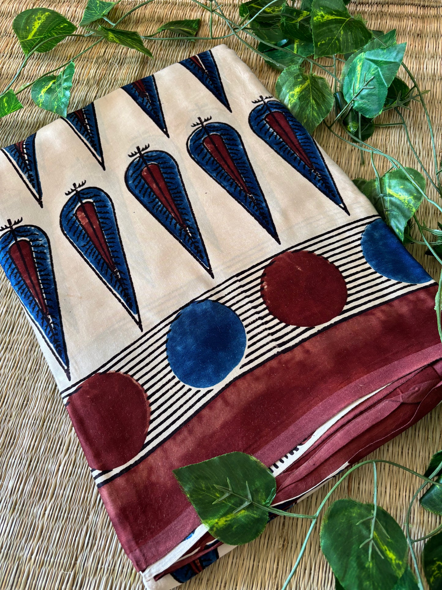 Ajrakh Modal Silk Saree