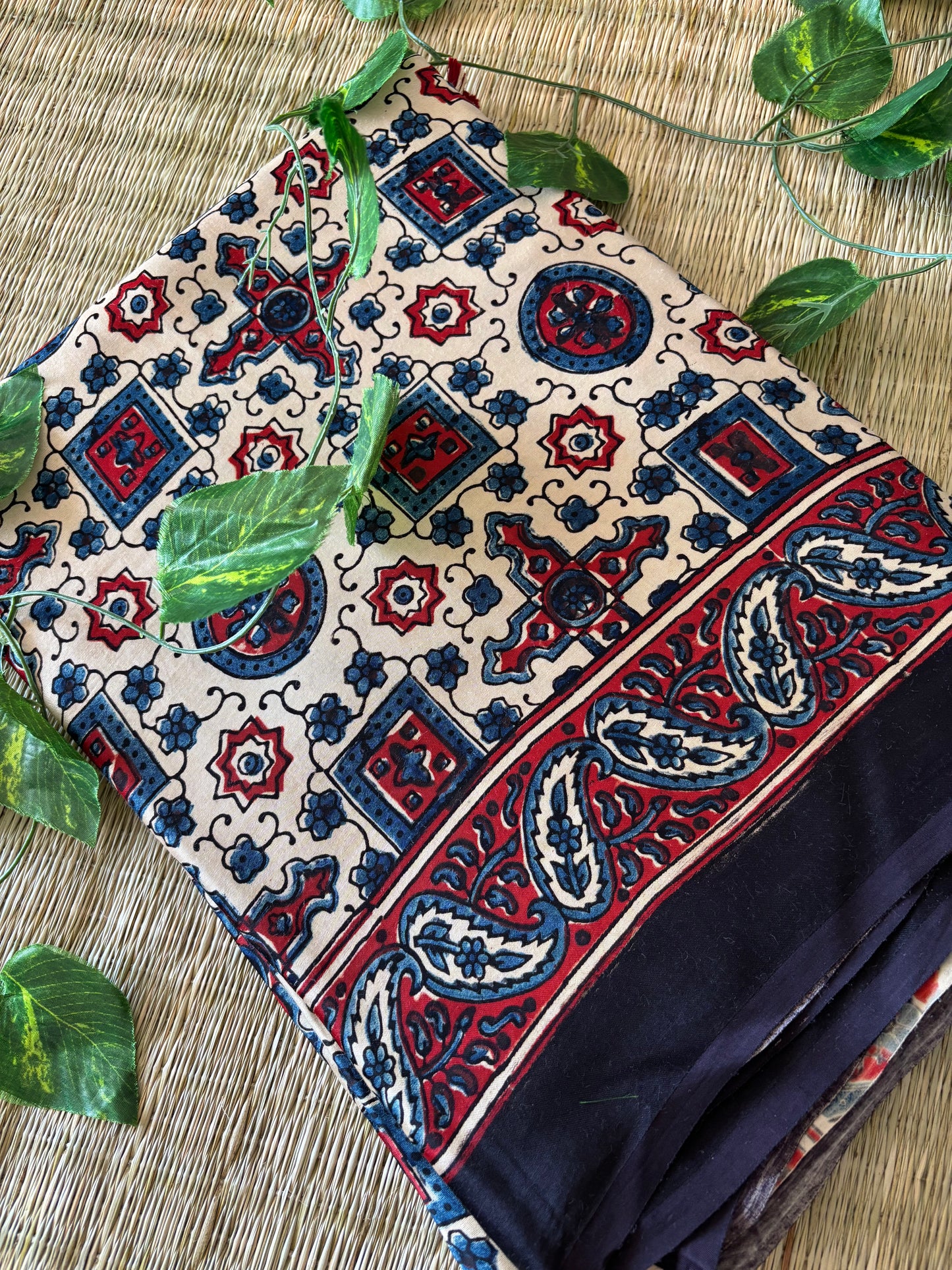 Ajrakh Modal Silk Saree