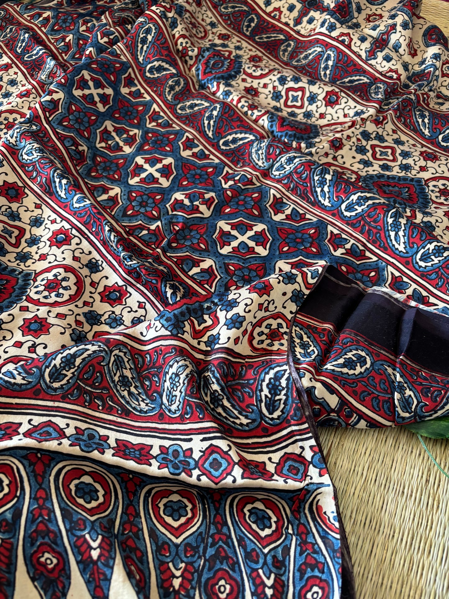 Ajrakh Modal Silk Saree