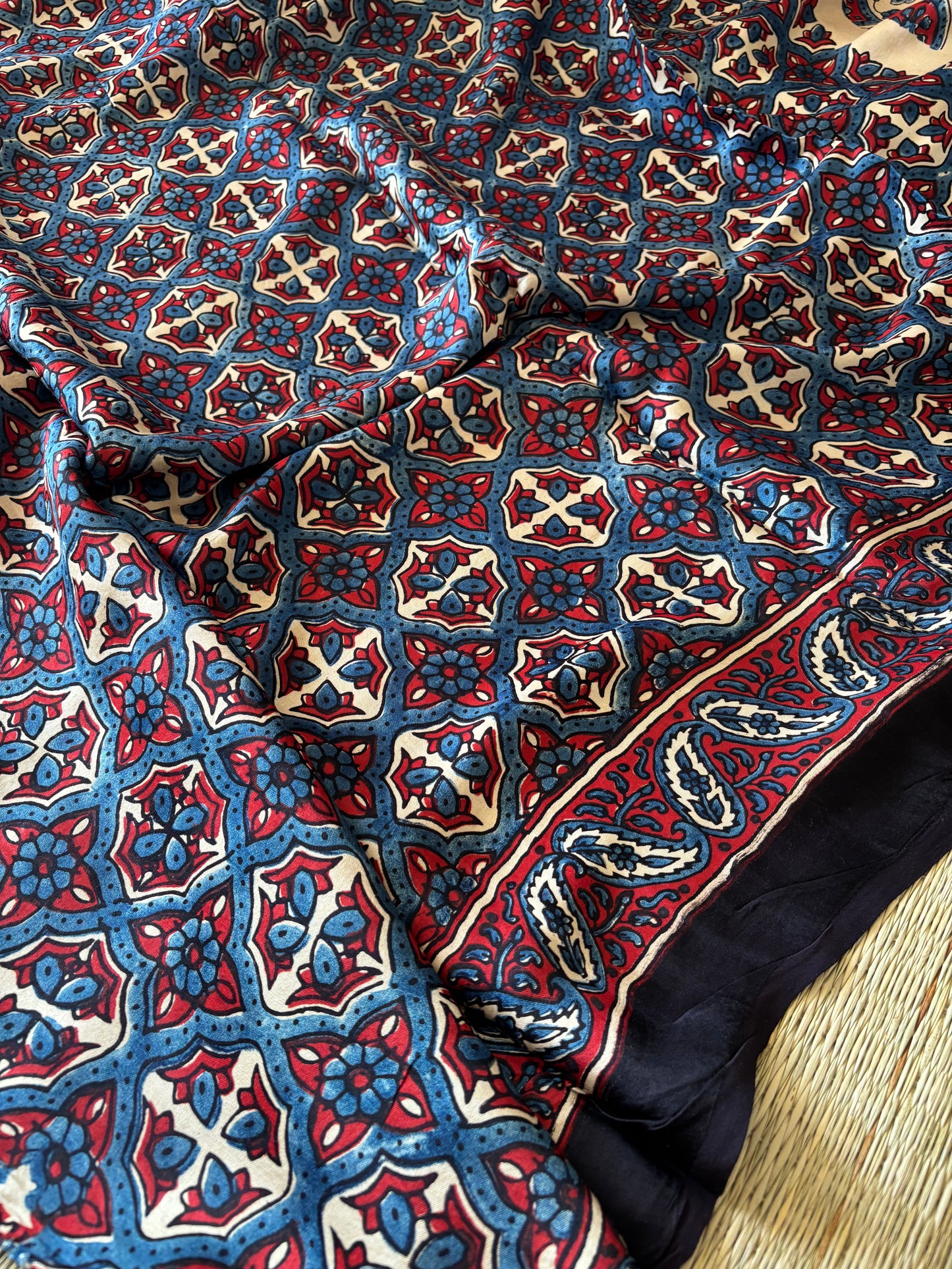 Ajrakh Modal Silk Saree